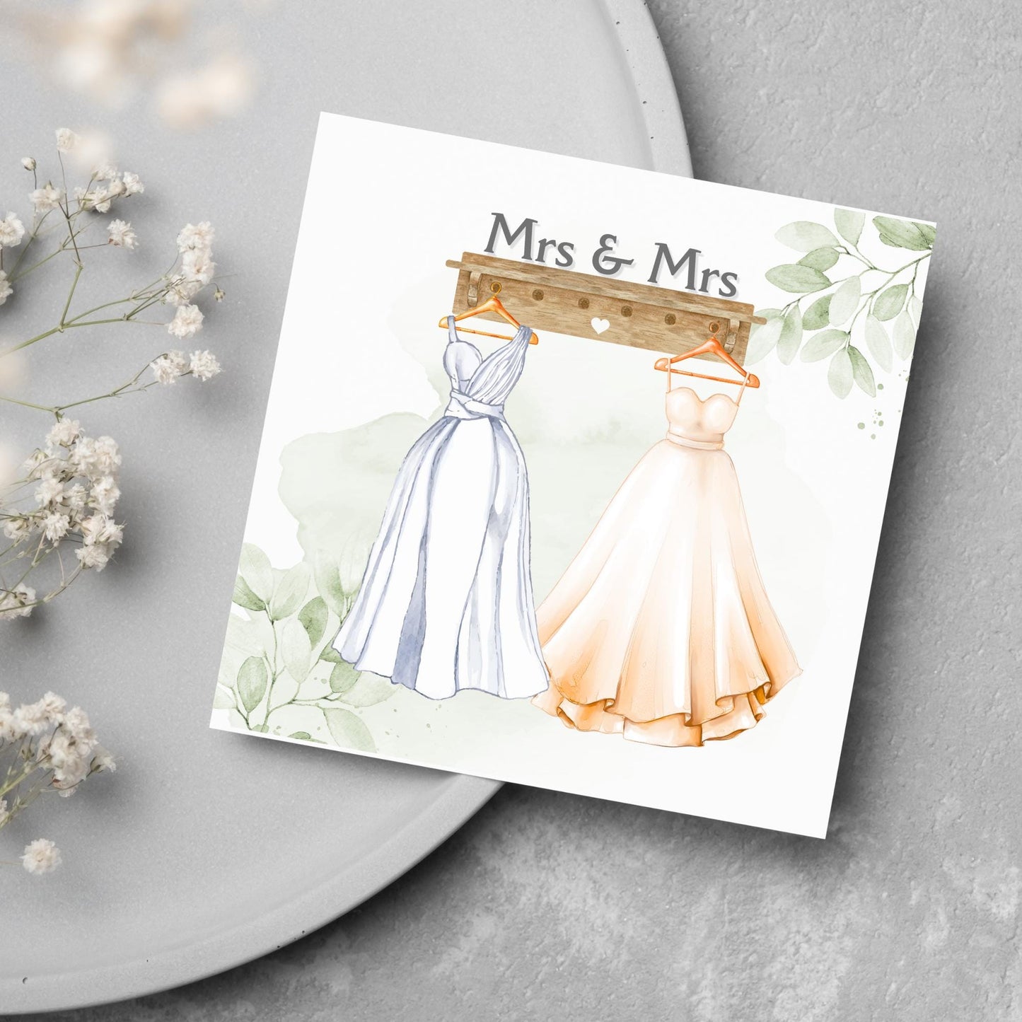 Mrs and Mrs Wedding Card, Gay Wedding Celebration Card, LGBTQ+ Wedding Day Card, Pride Wedding, Gay Marriage Card, Just Married, Gay Couple