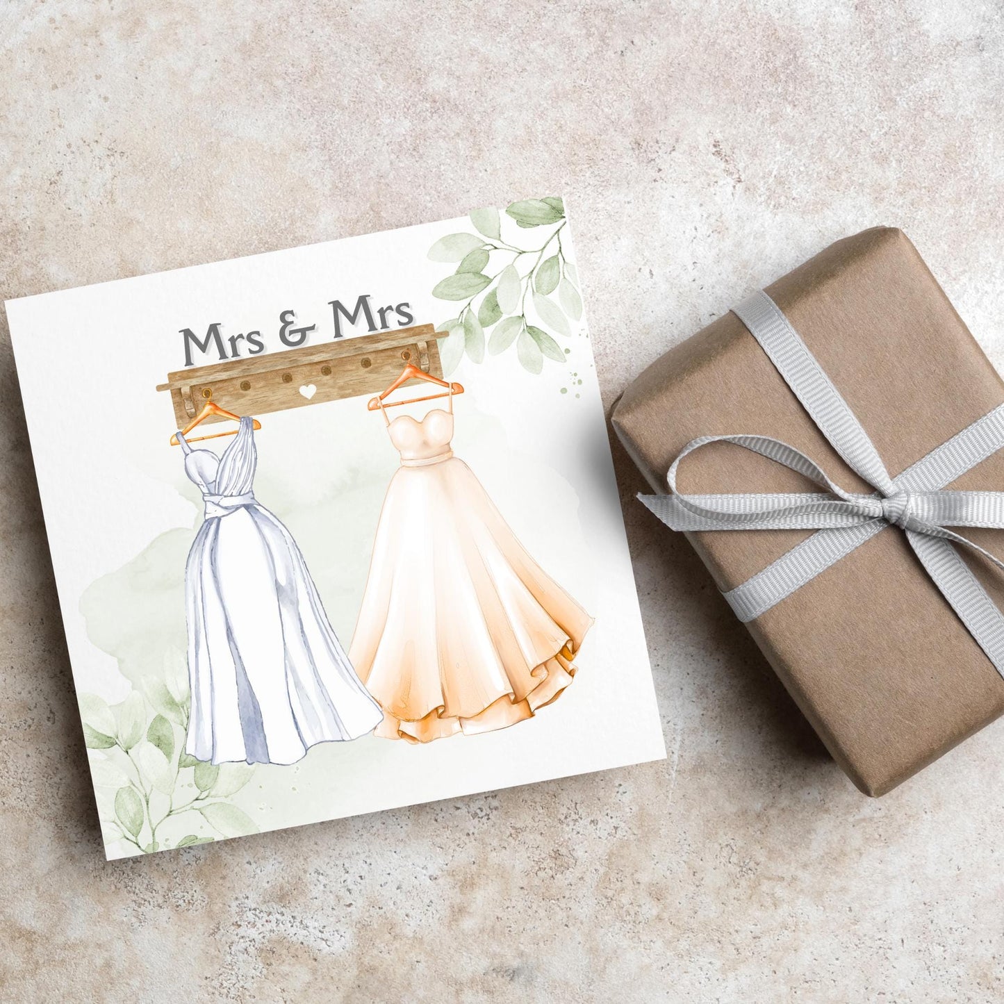 Mrs and Mrs Wedding Card, Gay Wedding Celebration Card, LGBTQ+ Wedding Day Card, Pride Wedding, Gay Marriage Card, Just Married, Gay Couple