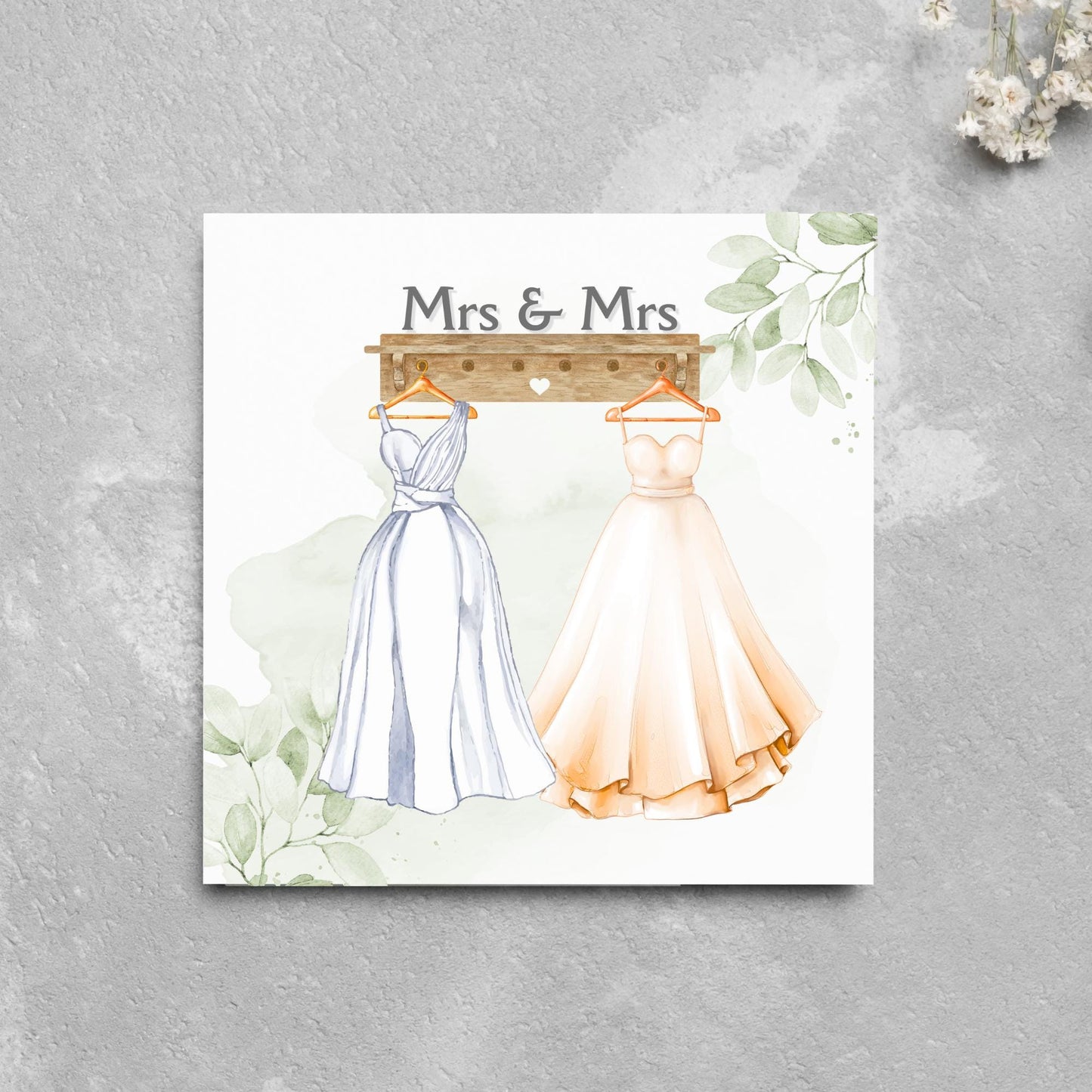 Mrs and Mrs Wedding Card, Gay Wedding Celebration Card, LGBTQ+ Wedding Day Card, Pride Wedding, Gay Marriage Card, Just Married, Gay Couple
