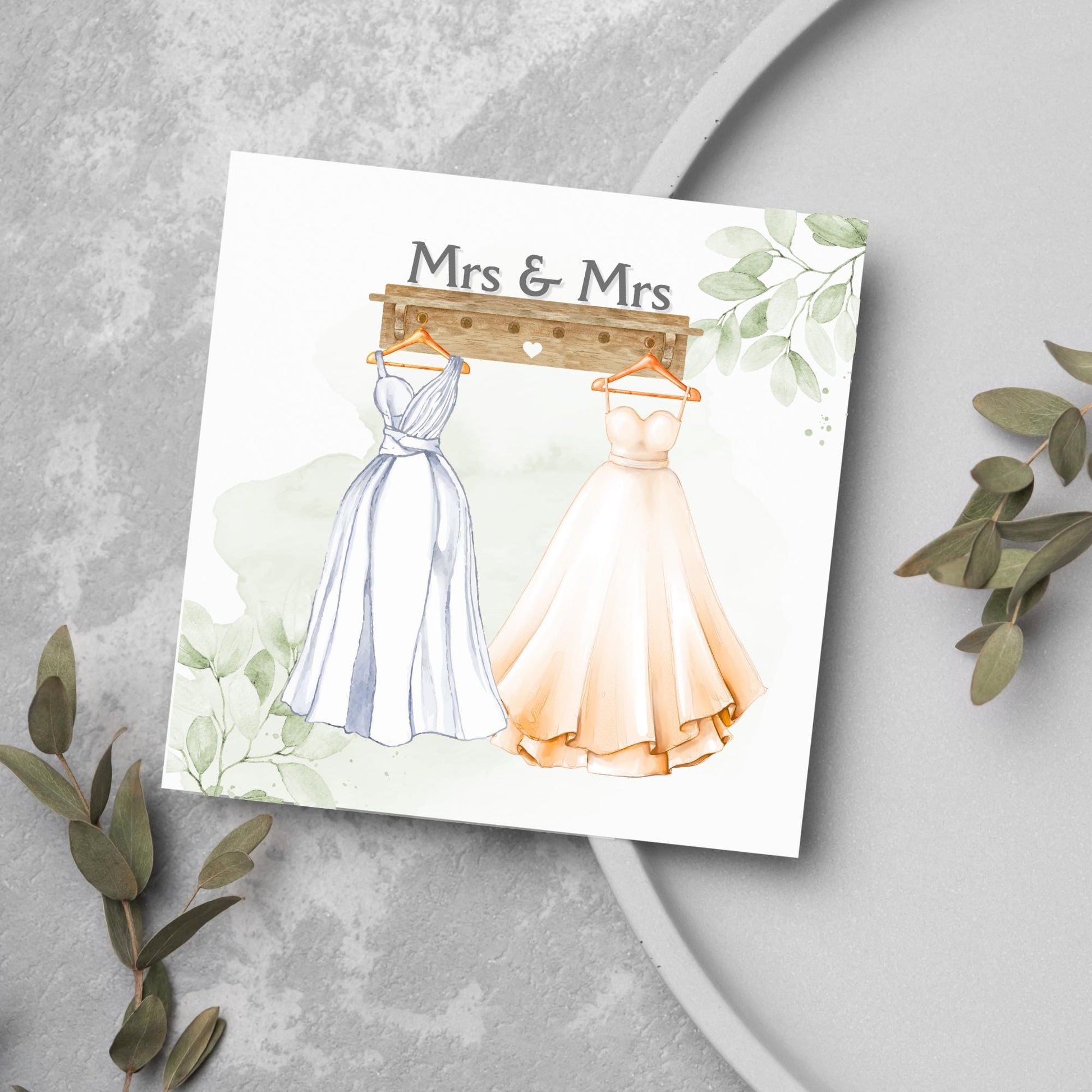 Mrs and Mrs Wedding Card, Gay Wedding Celebration Card, LGBTQ+ Wedding Day Card, Pride Wedding, Gay Marriage Card, Just Married, Gay Couple
