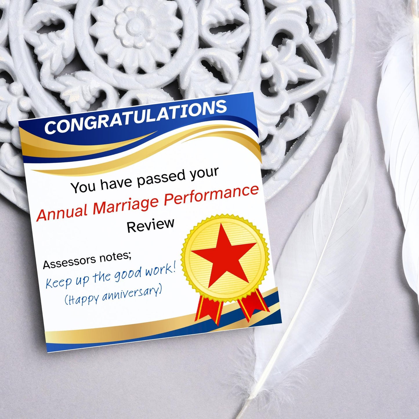Funny Anniversary Card, Wedding Anniversary, Wedding Certificate, Card for Husband, Congratulations Card, Anniversary Card for Office Worker