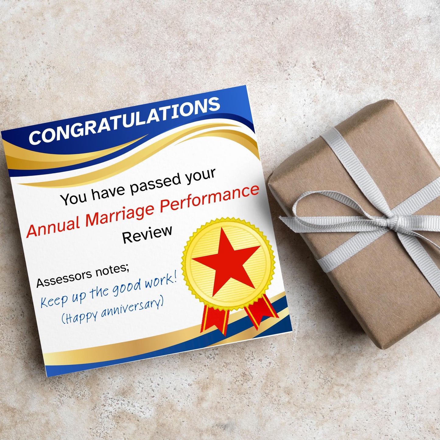 Funny Anniversary Card, Wedding Anniversary, Wedding Certificate, Card for Husband, Congratulations Card, Anniversary Card for Office Worker