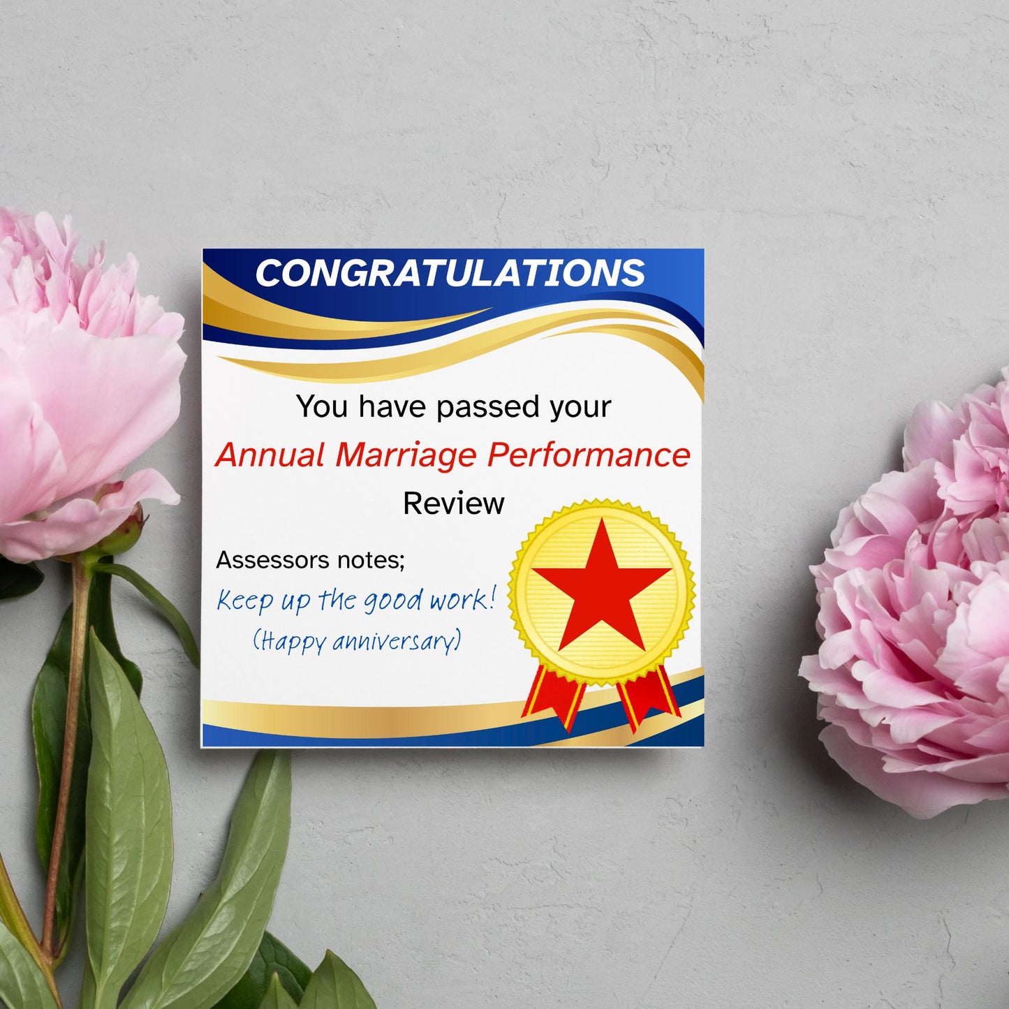 Funny Anniversary Card, Wedding Anniversary, Wedding Certificate, Card for Husband, Congratulations Card, Anniversary Card for Office Worker