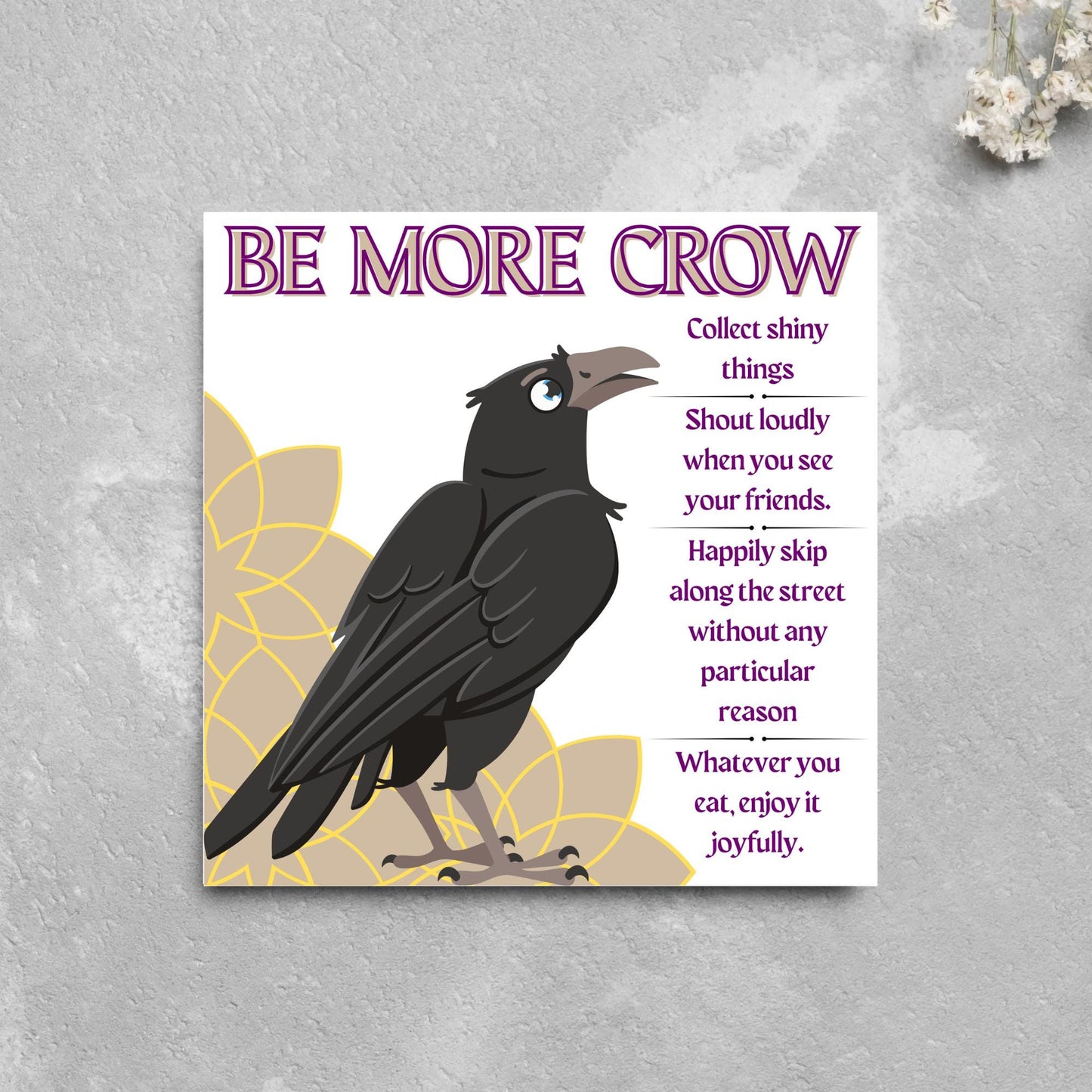 Crow Lover Card, Funny Corvid Card, Gothic Card, Goth Birthday Card, Friendship Card, Alternative Birthday Card, Any Occasion Card