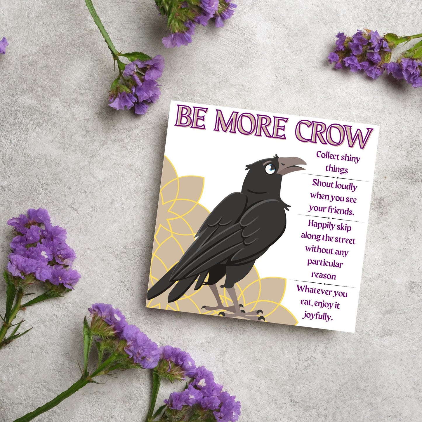 Crow Lover Card, Funny Corvid Card, Gothic Card, Goth Birthday Card, Friendship Card, Alternative Birthday Card, Any Occasion Card