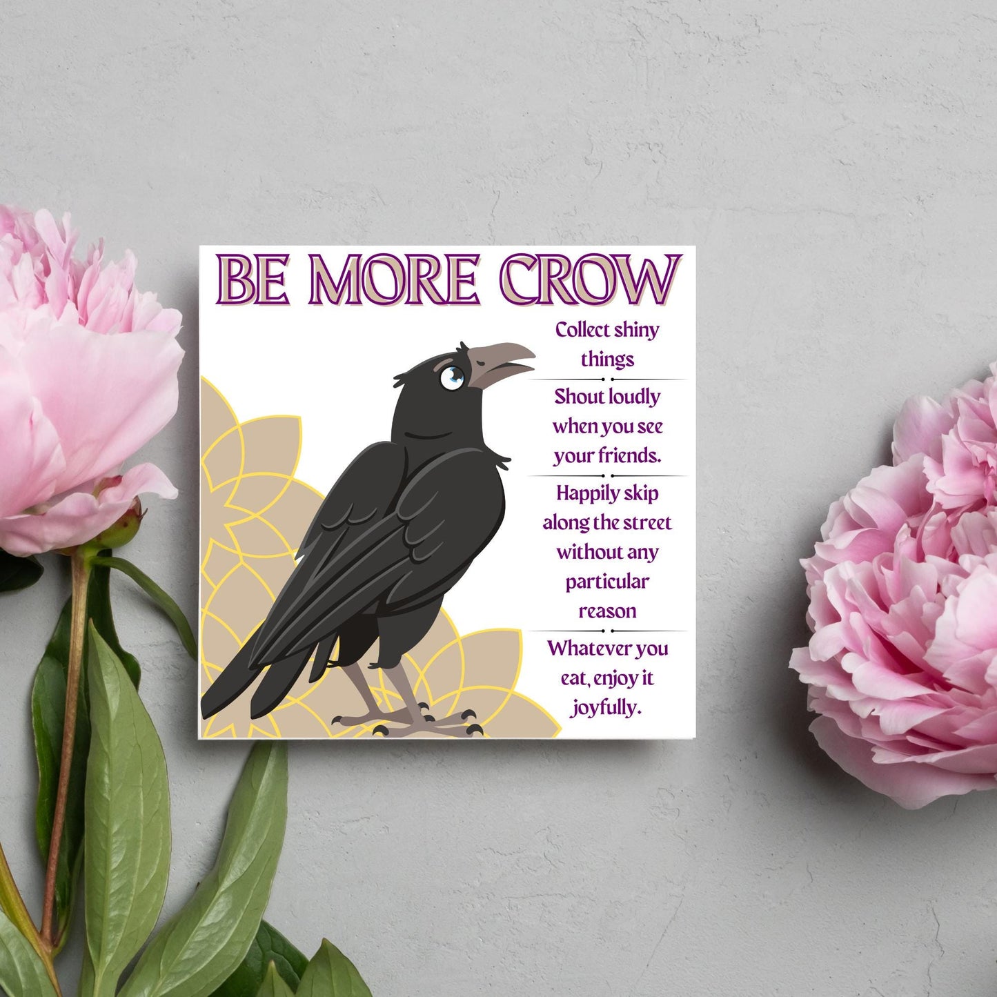 Crow Lover Card, Funny Corvid Card, Gothic Card, Goth Birthday Card, Friendship Card, Alternative Birthday Card, Any Occasion Card