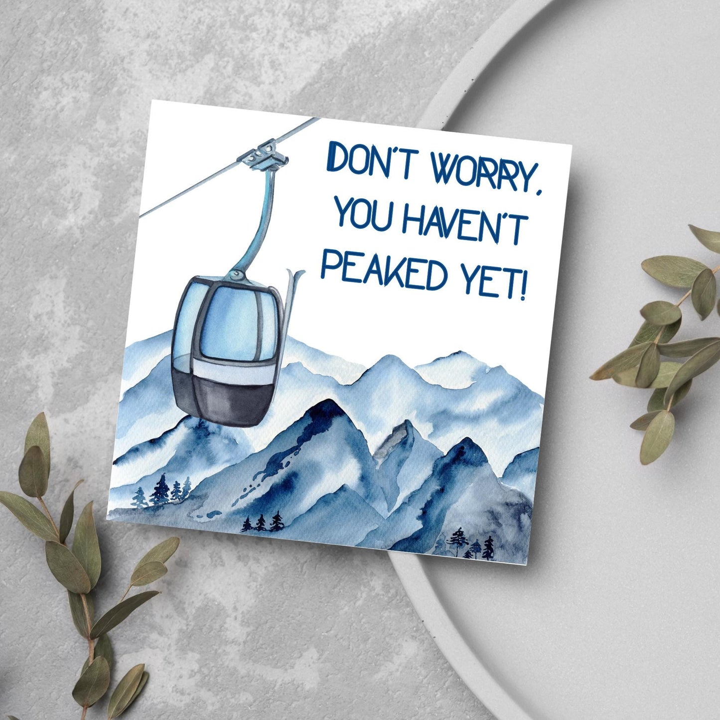 Skiing Birthday Card, Sport Card, Sport Birthday Card, Card for Him, Card for Her, Ski Birthday Card, Ski Slope, Snowboarding Card