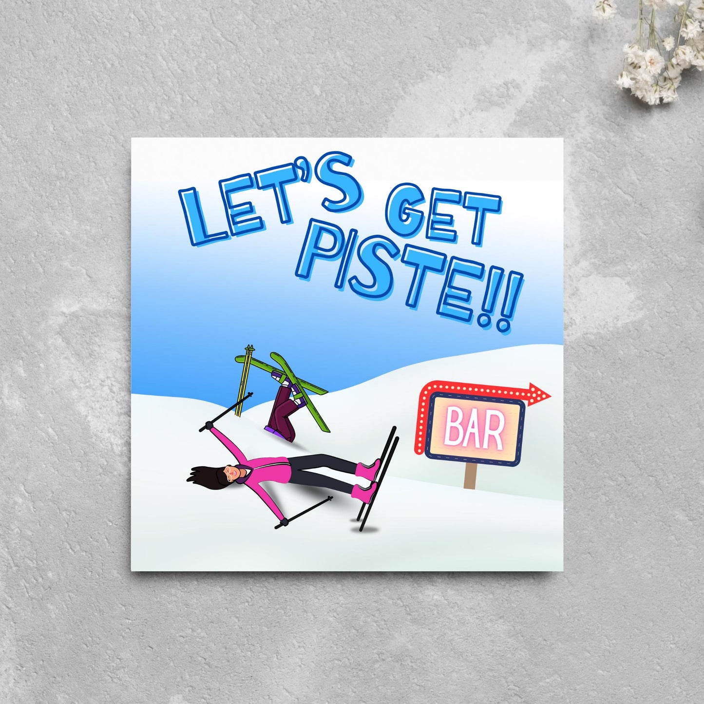 Skiing Birthday Card, Sport Card, Sport Birthday Card, Card for Him, Card for Her, Ski Birthday Card, Ski Slope, Snowboarding Card
