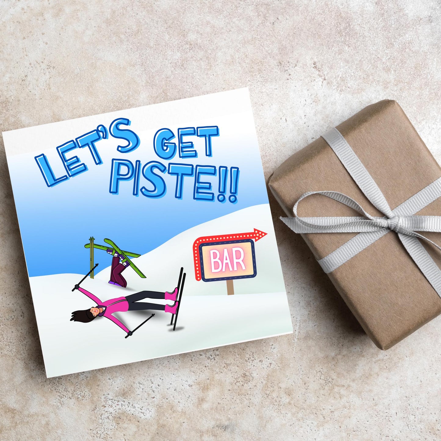 Skiing Birthday Card, Sport Card, Sport Birthday Card, Card for Him, Card for Her, Ski Birthday Card, Ski Slope, Snowboarding Card