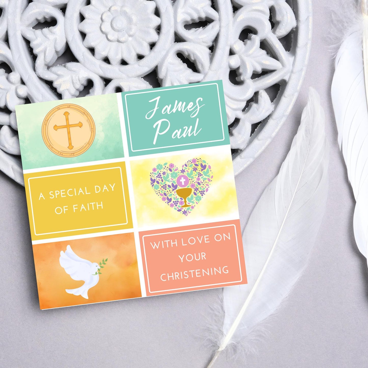 Christening Card, Baptism Card, Baby Baptism, Baby Christening, Naming Ceremony Card, Christian Baby Card, Card For Christening