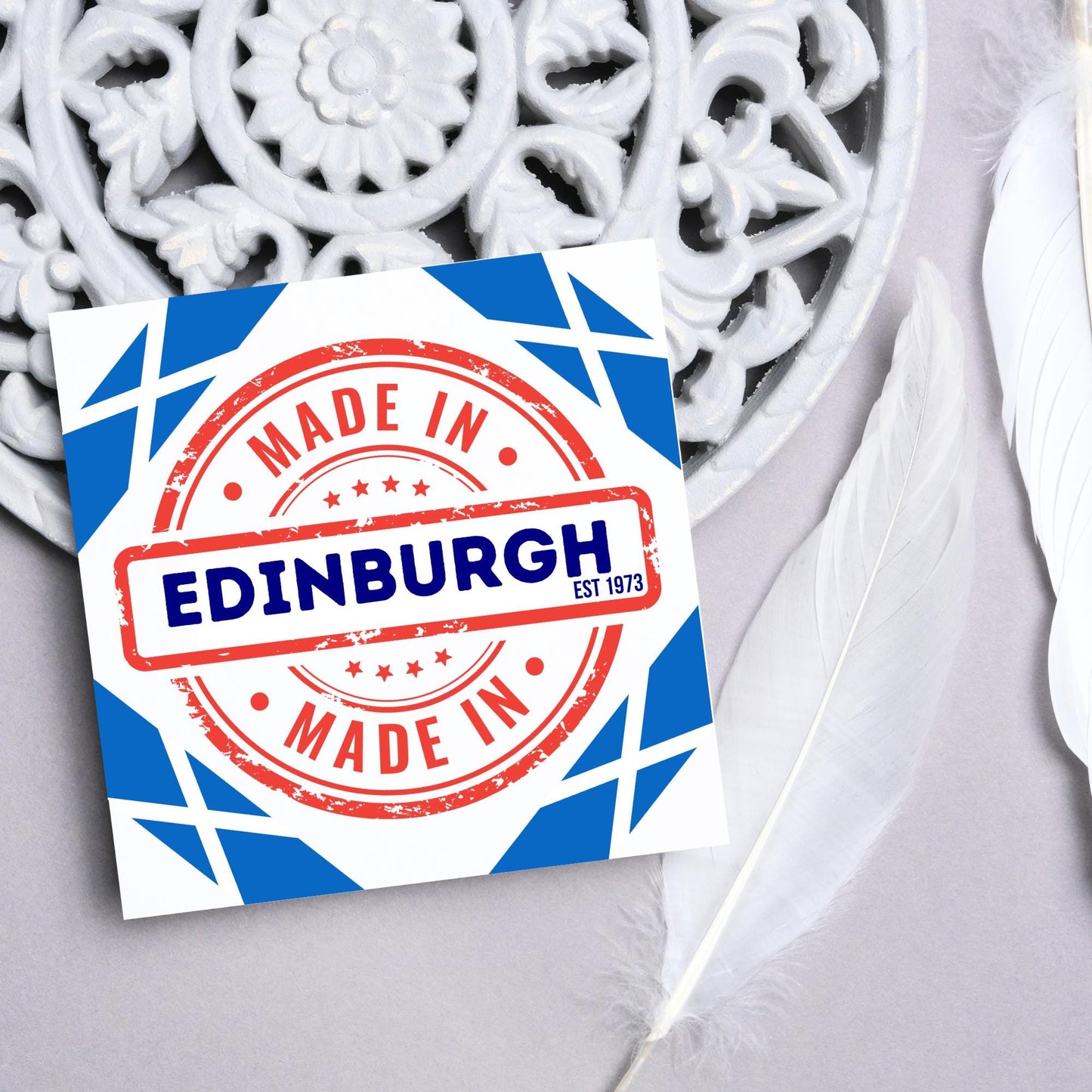 Custom Made in Scotland Birthday Card, Any Town Personalised, Birth Date Card, Birthday Card for Scottish Person, Scottish Birthday Card