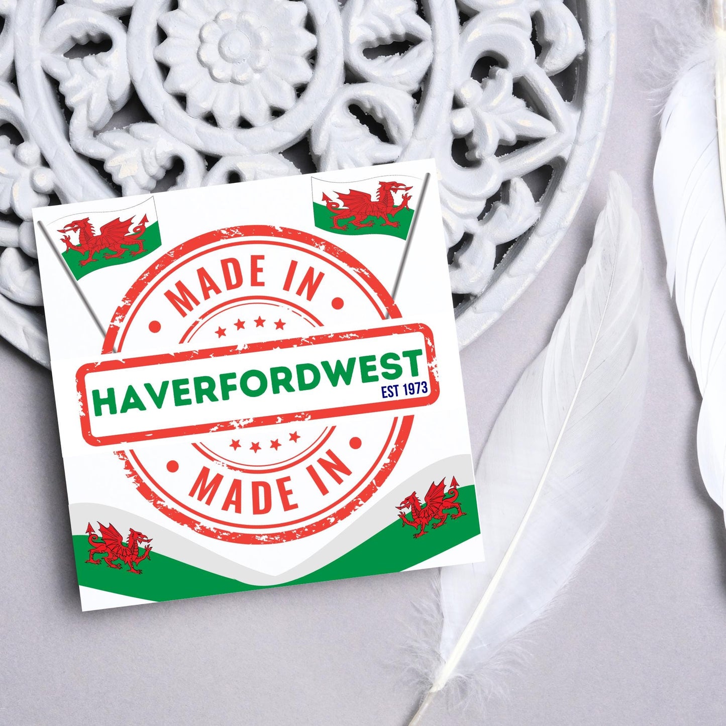 Custom Made in Wales Birthday Card, Any Town Personalised, Birth Date Card, Birthday Card for Welsh Person, Welsh Birthday Card