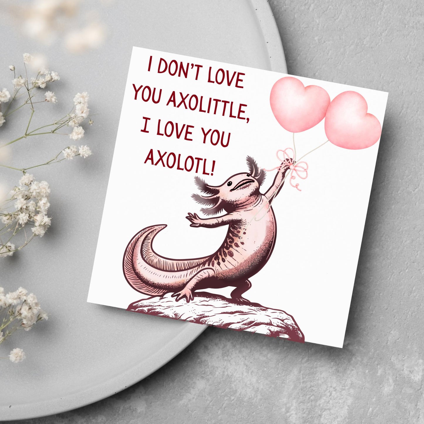 Axolotl Anniversary Card, Love Card, Axolotl, Card for Her, Card for Girlfriend, Card for Wife, Birthday Card for Girlfriend, Love you Card
