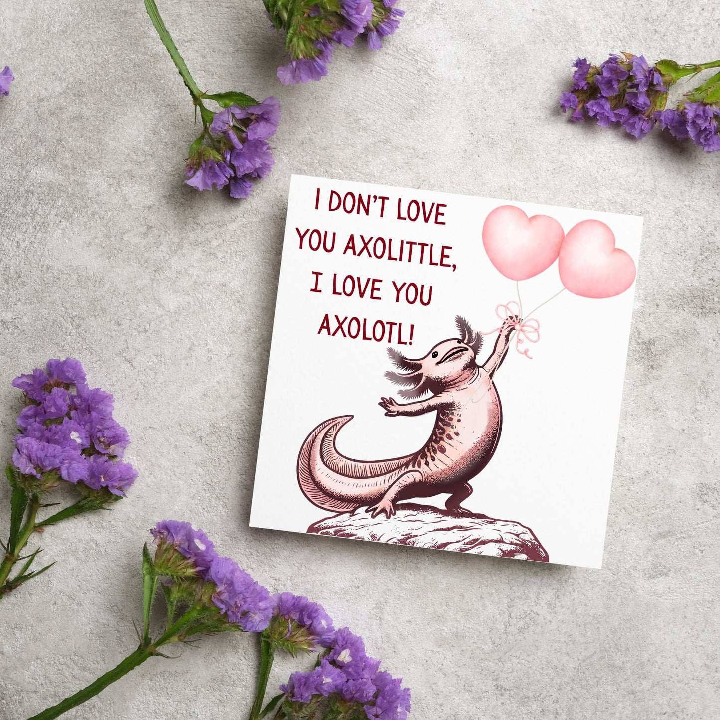 Axolotl Anniversary Card, Love Card, Axolotl, Card for Her, Card for Girlfriend, Card for Wife, Birthday Card for Girlfriend, Love you Card