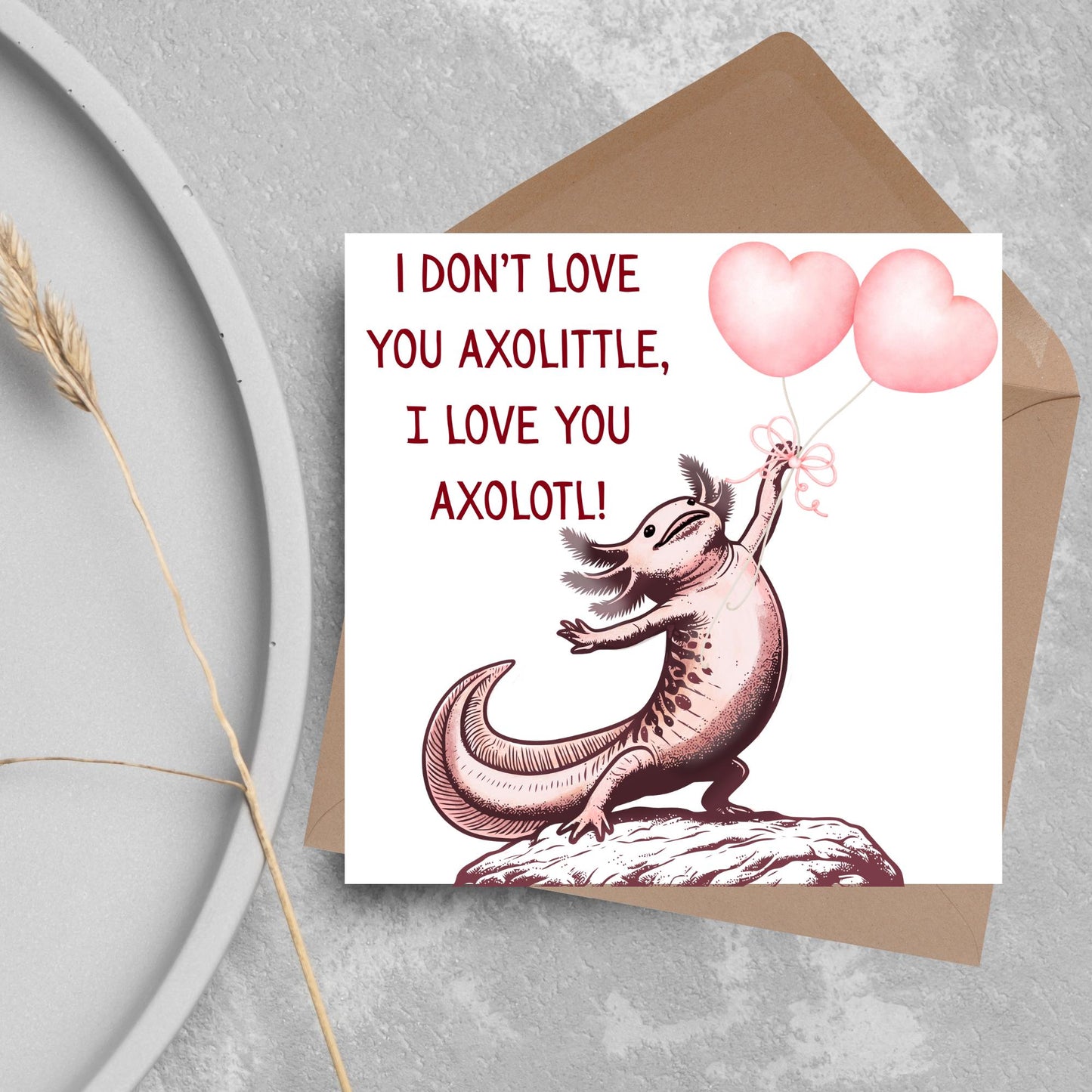Axolotl Anniversary Card, Love Card, Axolotl, Card for Her, Card for Girlfriend, Card for Wife, Birthday Card for Girlfriend, Love you Card
