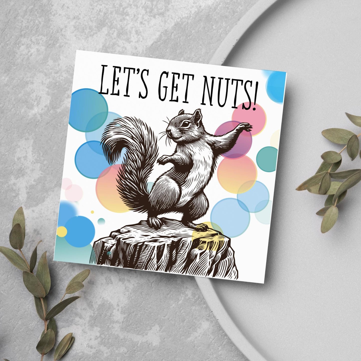 Party Squirrel Card, Fun Party Card, Squirrel Card, Animal Themed Birthday, Drinking Card, Funny Squirrel Lover Card, Any Occasion Card