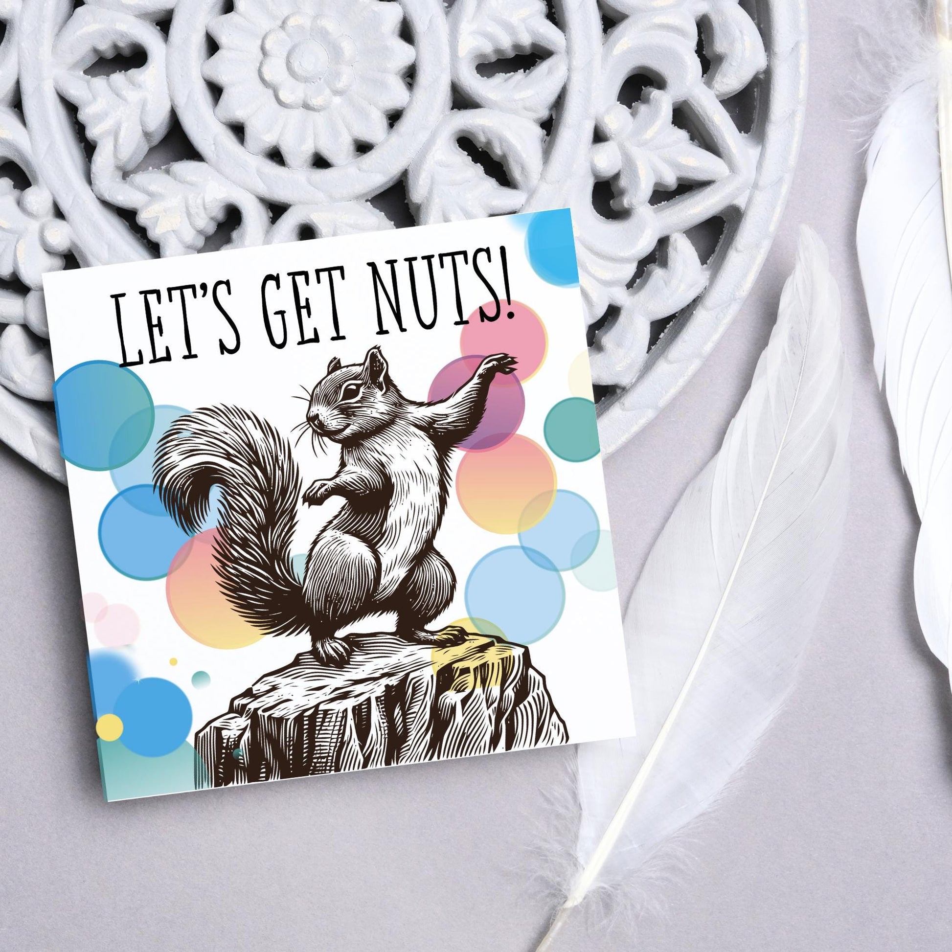 Party Squirrel Card, Fun Party Card, Squirrel Card, Animal Themed Birthday, Drinking Card, Funny Squirrel Lover Card, Any Occasion Card