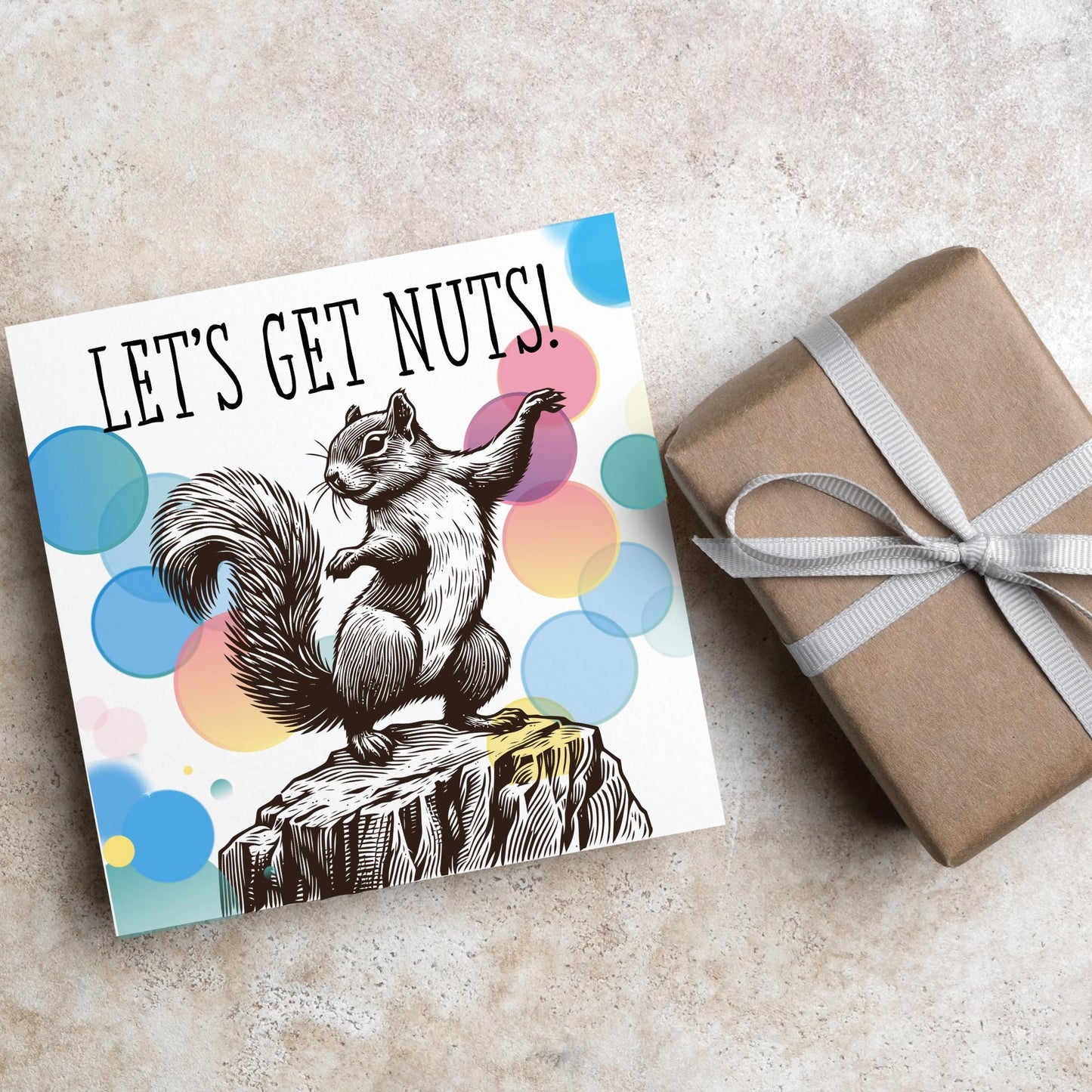 Party Squirrel Card, Fun Party Card, Squirrel Card, Animal Themed Birthday, Drinking Card, Funny Squirrel Lover Card, Any Occasion Card