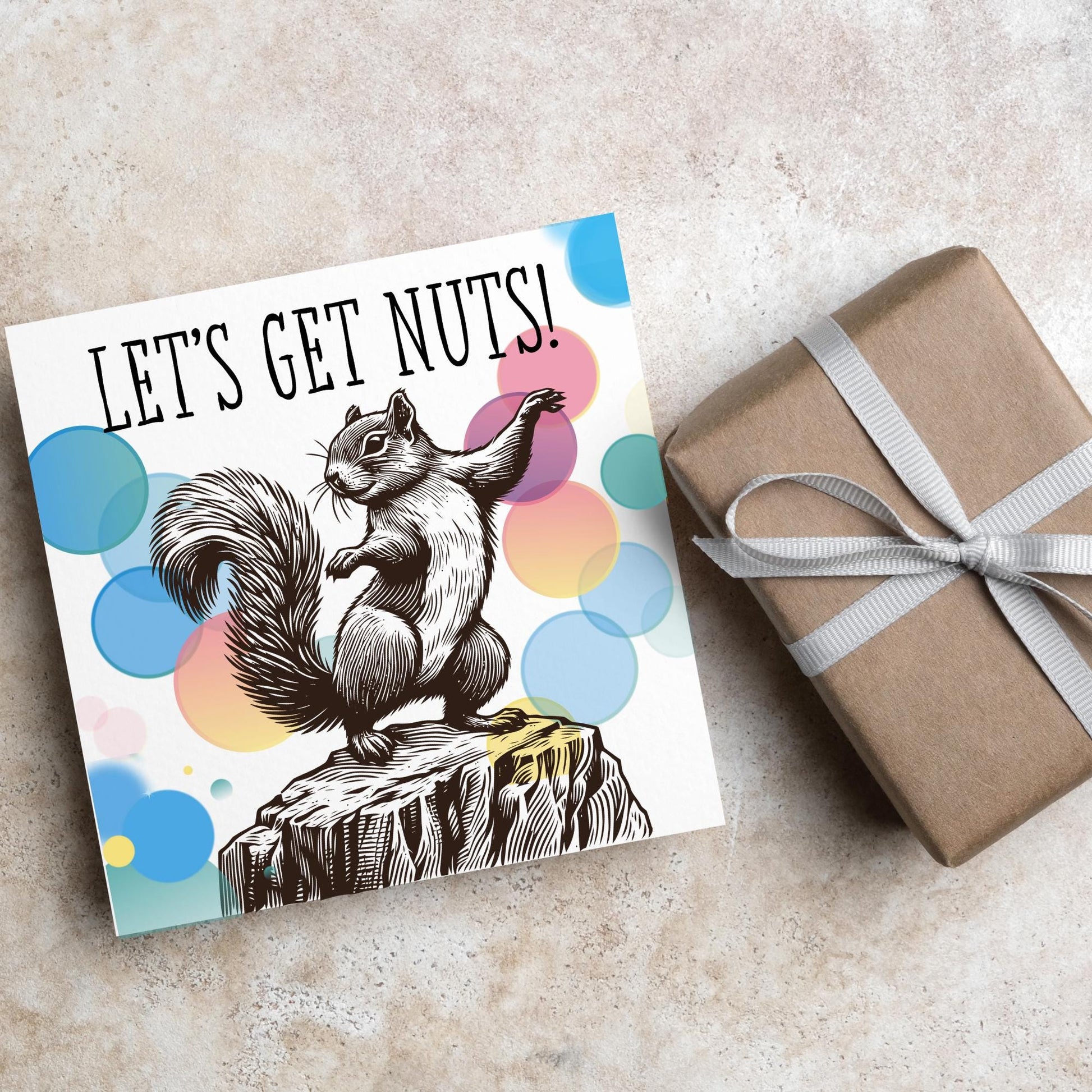 Party Squirrel Card, Fun Party Card, Squirrel Card, Animal Themed Birthday, Drinking Card, Funny Squirrel Lover Card, Any Occasion Card