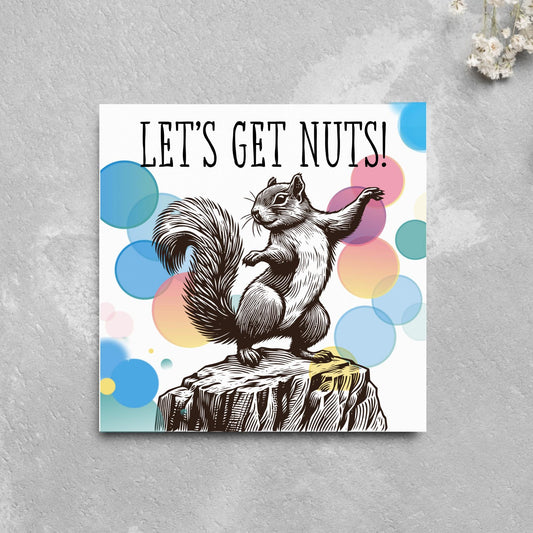 Party Squirrel Card, Fun Party Card, Squirrel Card, Animal Themed Birthday, Drinking Card, Funny Squirrel Lover Card, Any Occasion Card