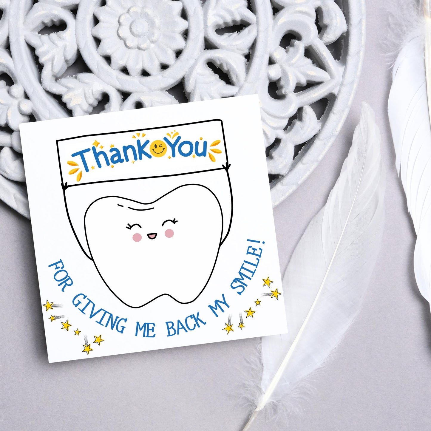 Thank You Card for Dentist, Card For Orthodontist, Dental Thank You Card, Thanks Dental Staff, Dentist Appreciation Card, Dental Nurse Card