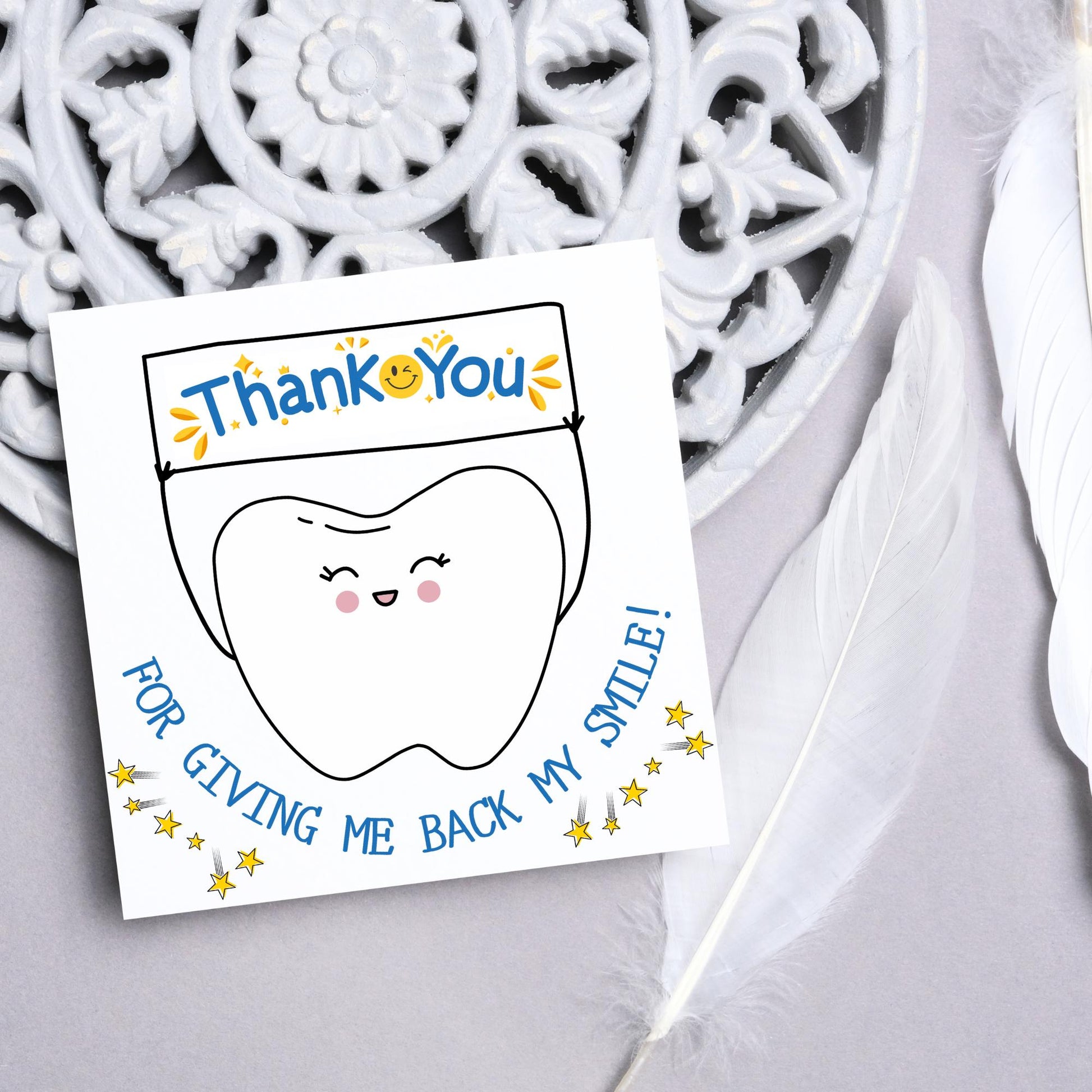 Thank You Card for Dentist, Card For Orthodontist, Dental Thank You Card, Thanks Dental Staff, Dentist Appreciation Card, Dental Nurse Card