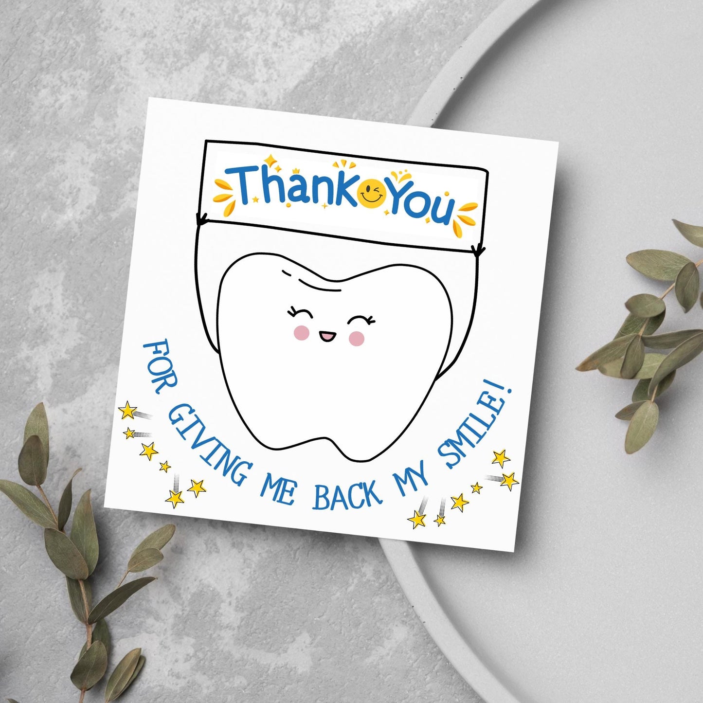 Thank You Card for Dentist, Card For Orthodontist, Dental Thank You Card, Thanks Dental Staff, Dentist Appreciation Card, Dental Nurse Card