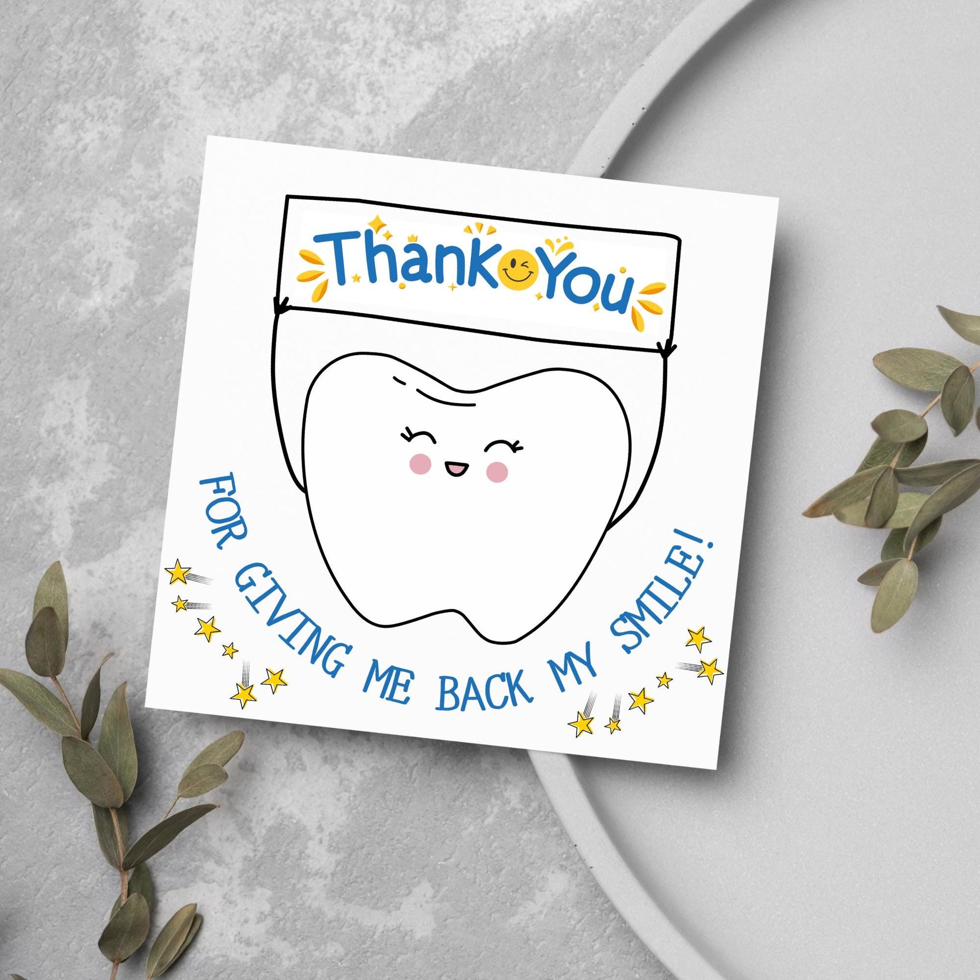 Thank You Card for Dentist, Card For Orthodontist, Dental Thank You Card, Thanks Dental Staff, Dentist Appreciation Card, Dental Nurse Card