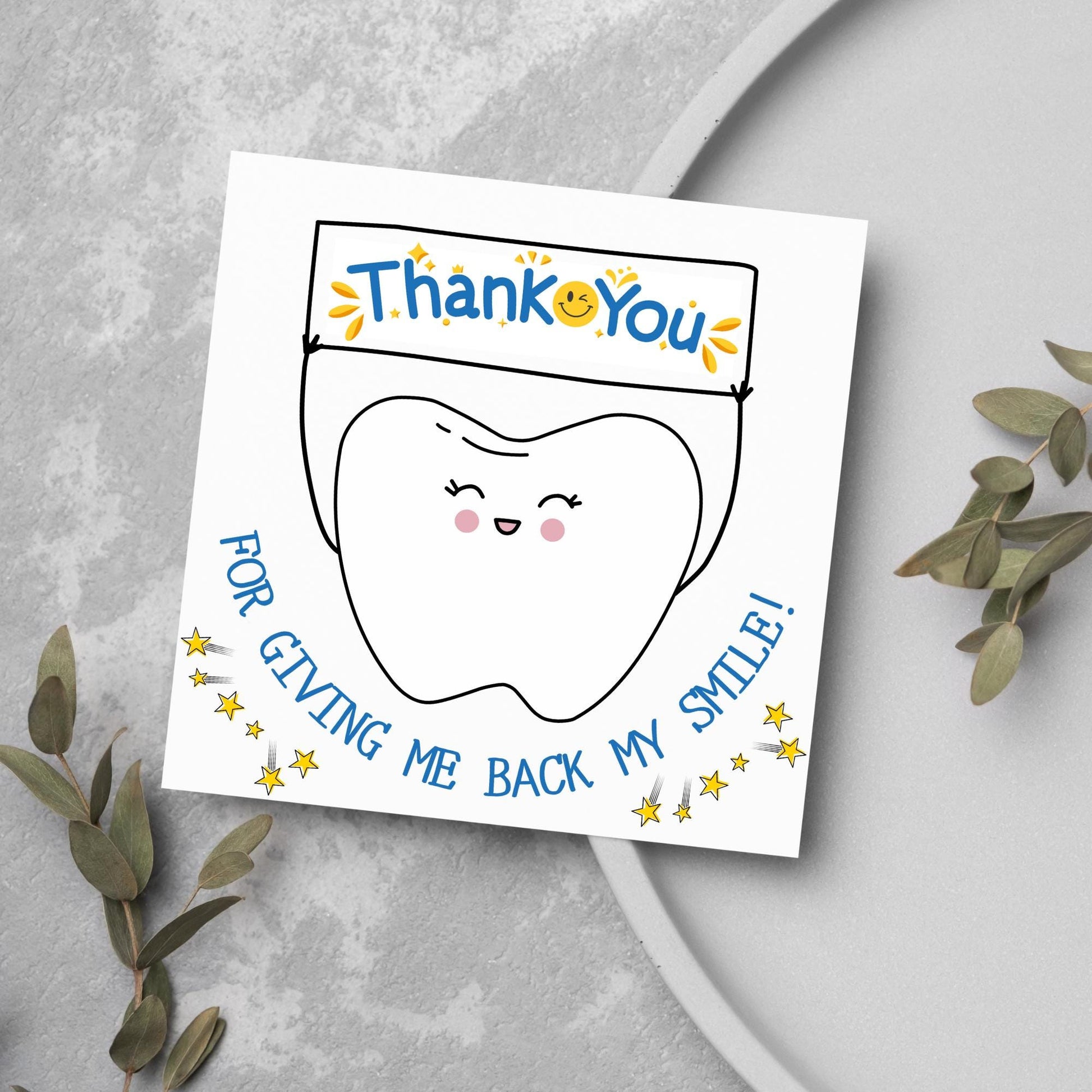 Thank You Card for Dentist, Card For Orthodontist, Dental Thank You Card, Thanks Dental Staff, Dentist Appreciation Card, Dental Nurse Card