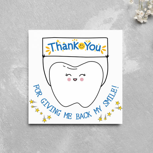 Thank You Card for Dentist, Card For Orthodontist, Dental Thank You Card, Thanks Dental Staff, Dentist Appreciation Card, Dental Nurse Card