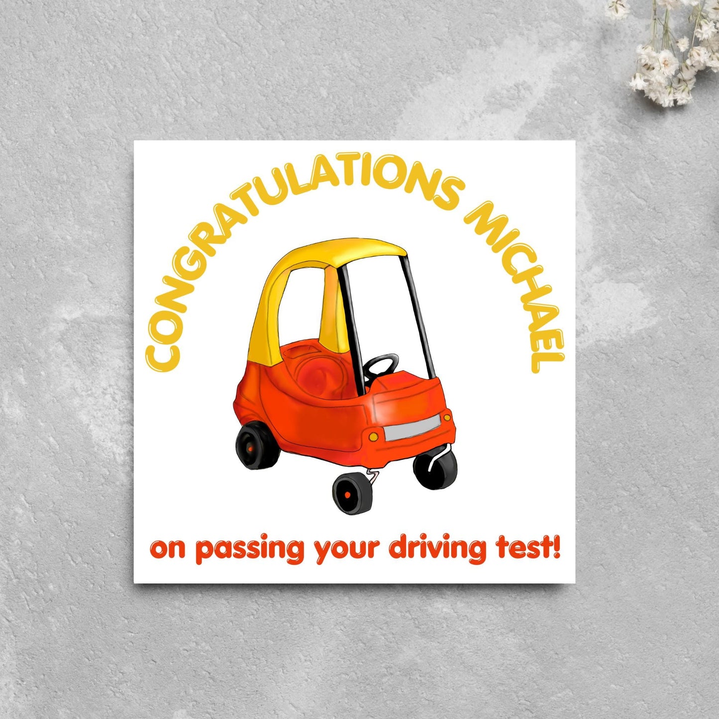 Personalised Driving Test Card, Congratulations You Passed, Custom New Driver Card, Cartoon Card, Passed Test Card, Congratulations