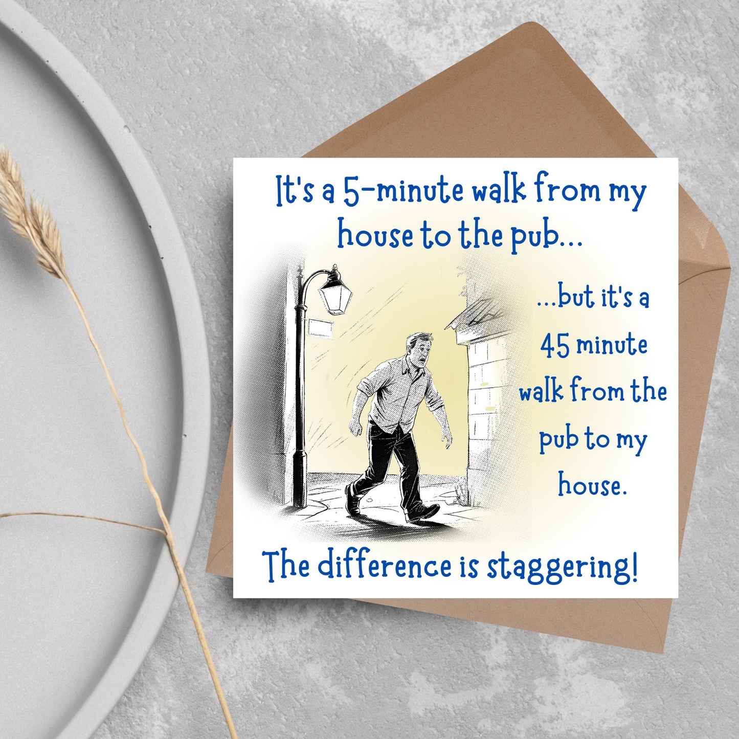Funny Drinking Card: British Humor Birthday Card for Dad, Husband, Brother