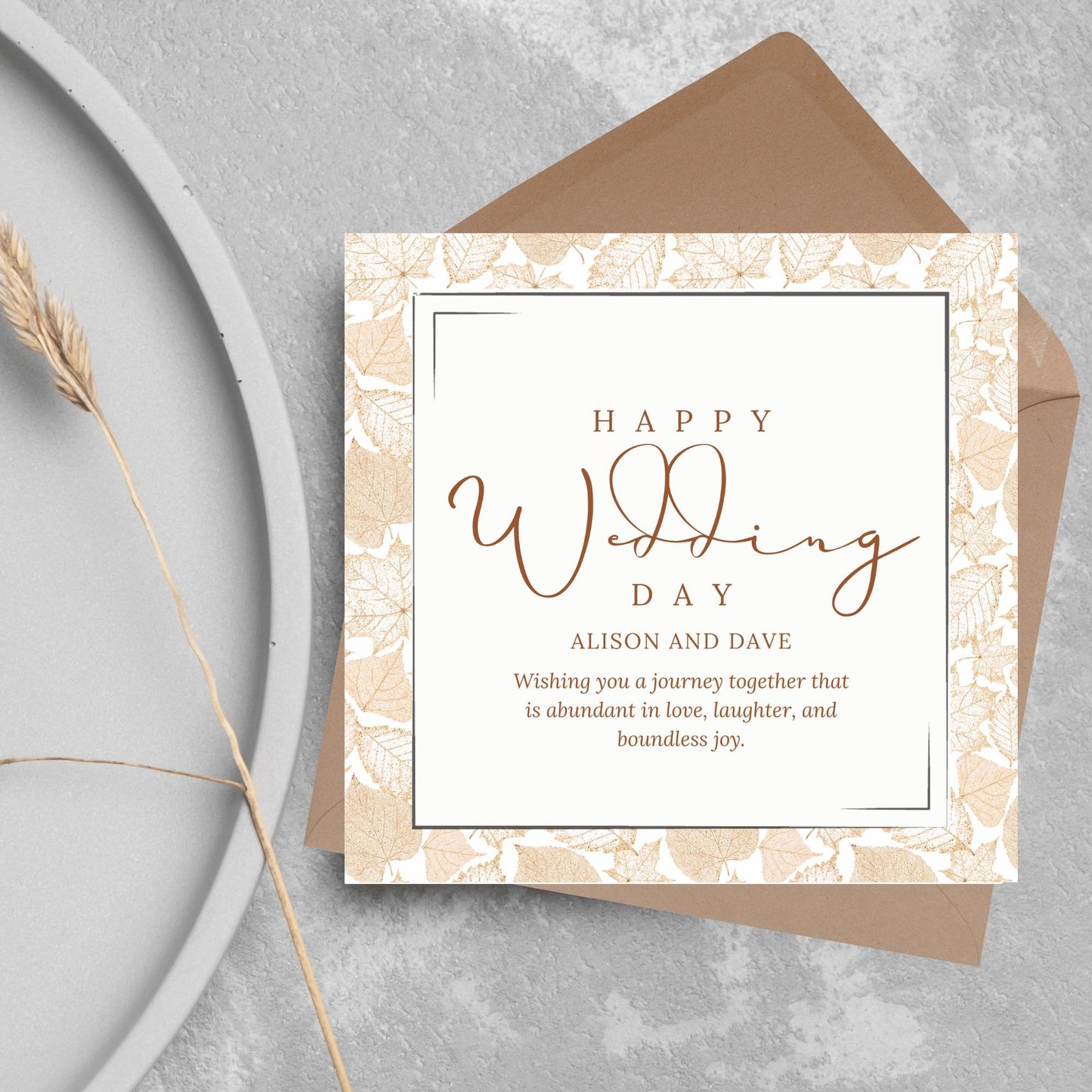 Personalised Wedding Congratulations Card, Wedding Day Card, Card for Couple, Customised Wedding Card, Custom Name Card, Wedding Gift