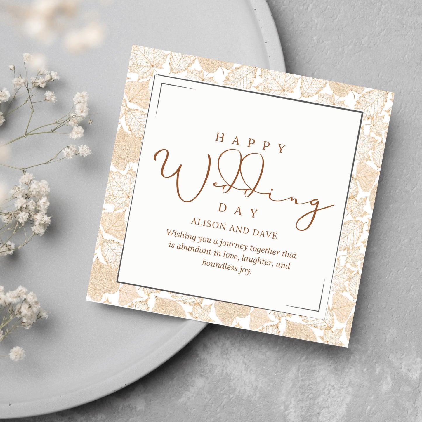 Personalised Wedding Congratulations Card, Wedding Day Card, Card for Couple, Customised Wedding Card, Custom Name Card, Wedding Gift