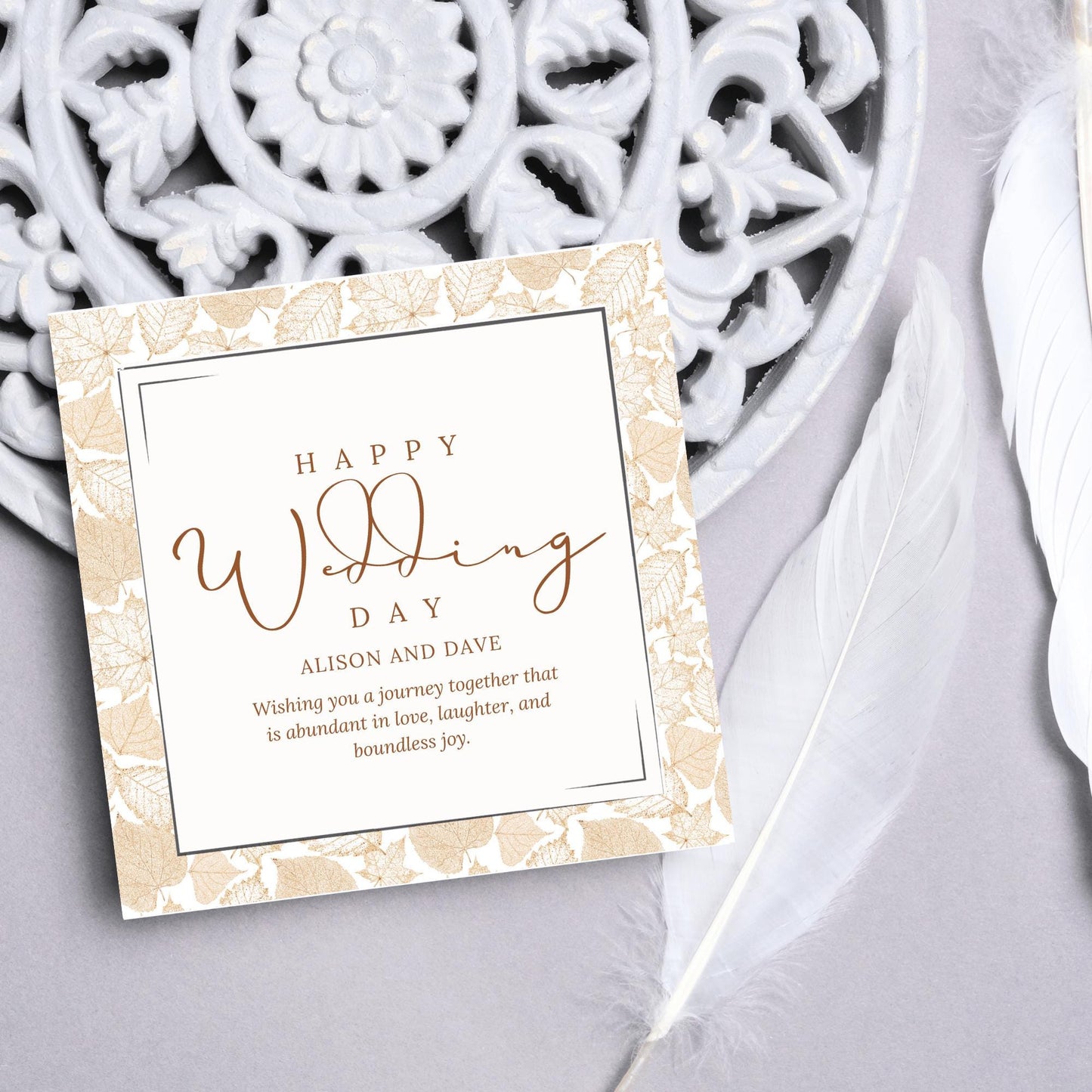 Personalised Wedding Congratulations Card, Wedding Day Card, Card for Couple, Customised Wedding Card, Custom Name Card, Wedding Gift
