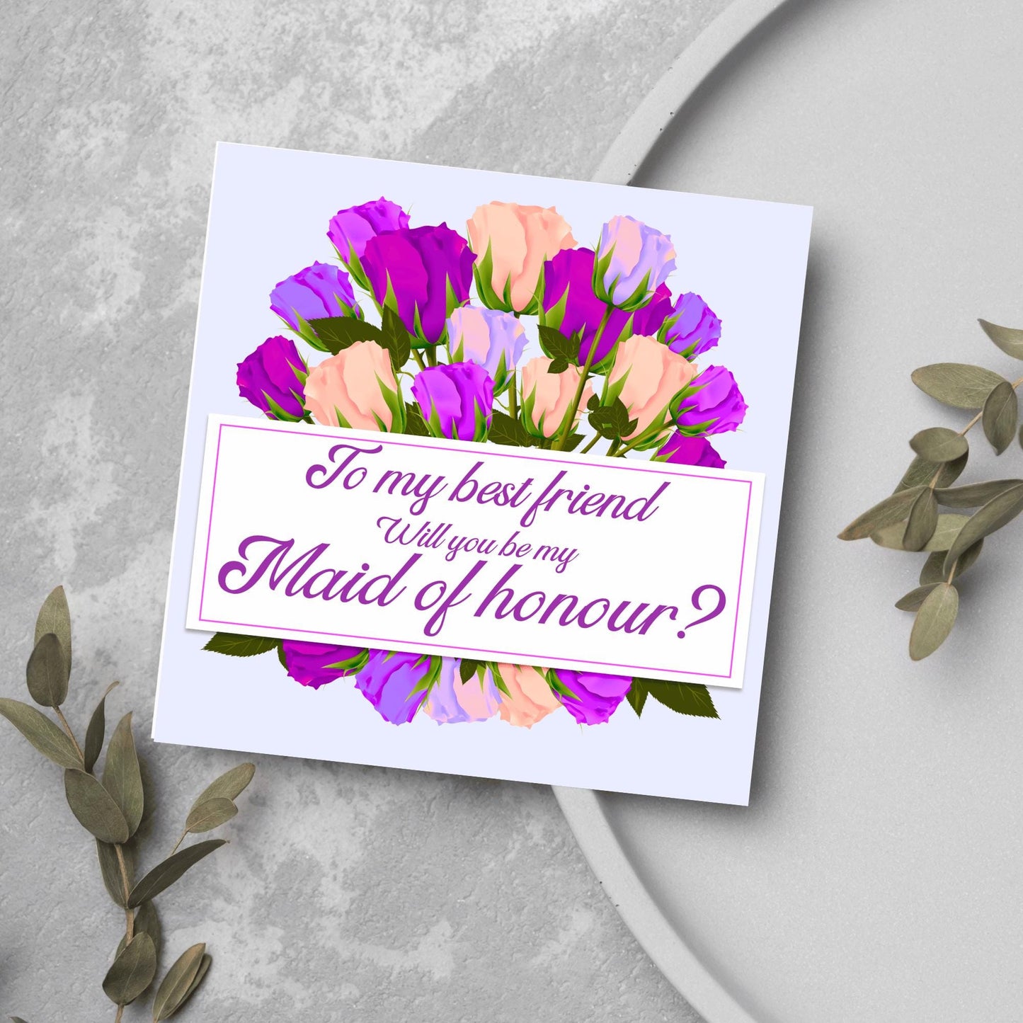 Personalised Bridesmaid Card, Will You Be My Bridesmaid? Maid of Honour Card, Flower Girl Card, Card for Bridesmaid, Customised Card