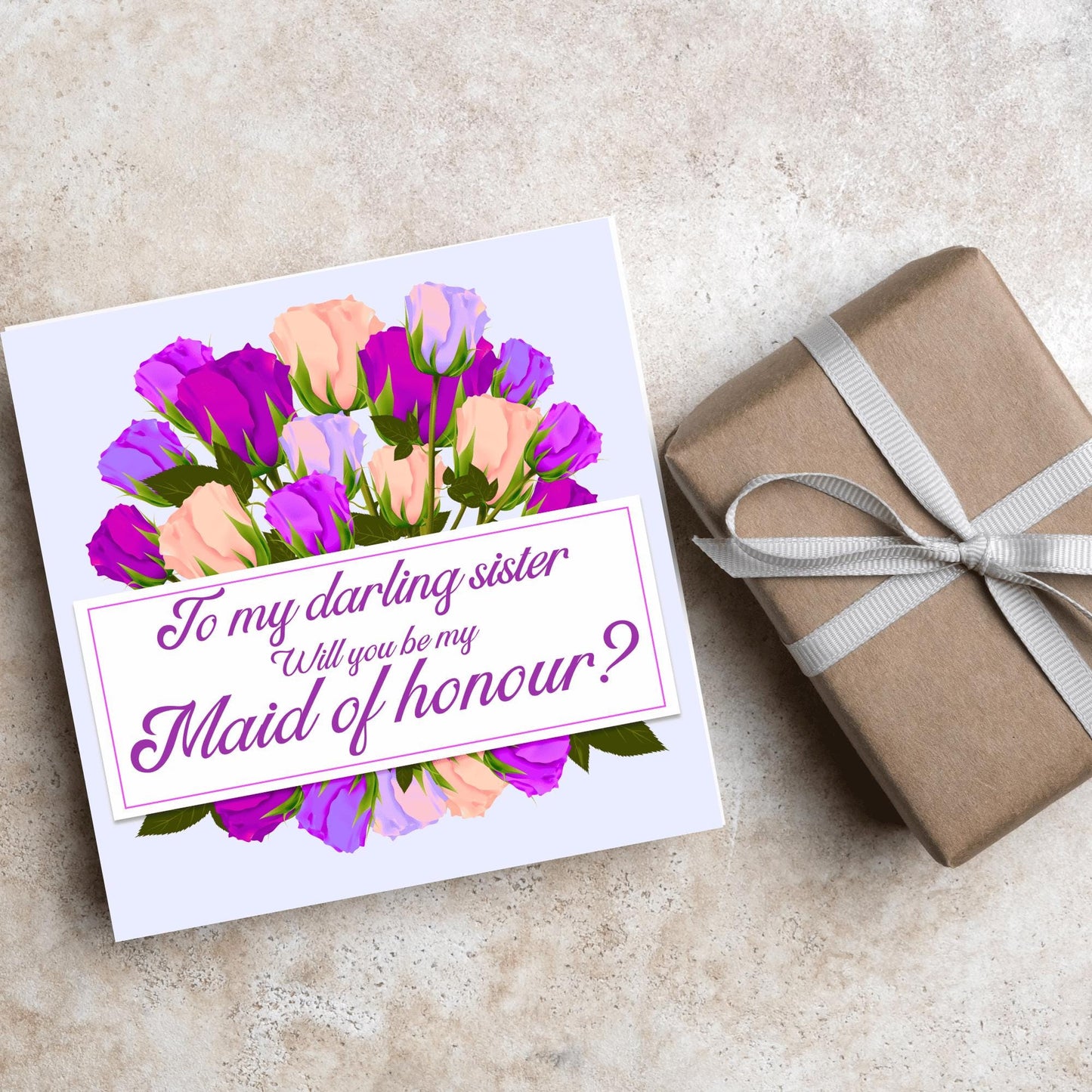 Personalised Bridesmaid Card, Will You Be My Bridesmaid? Maid of Honour Card, Flower Girl Card, Card for Bridesmaid, Customised Card