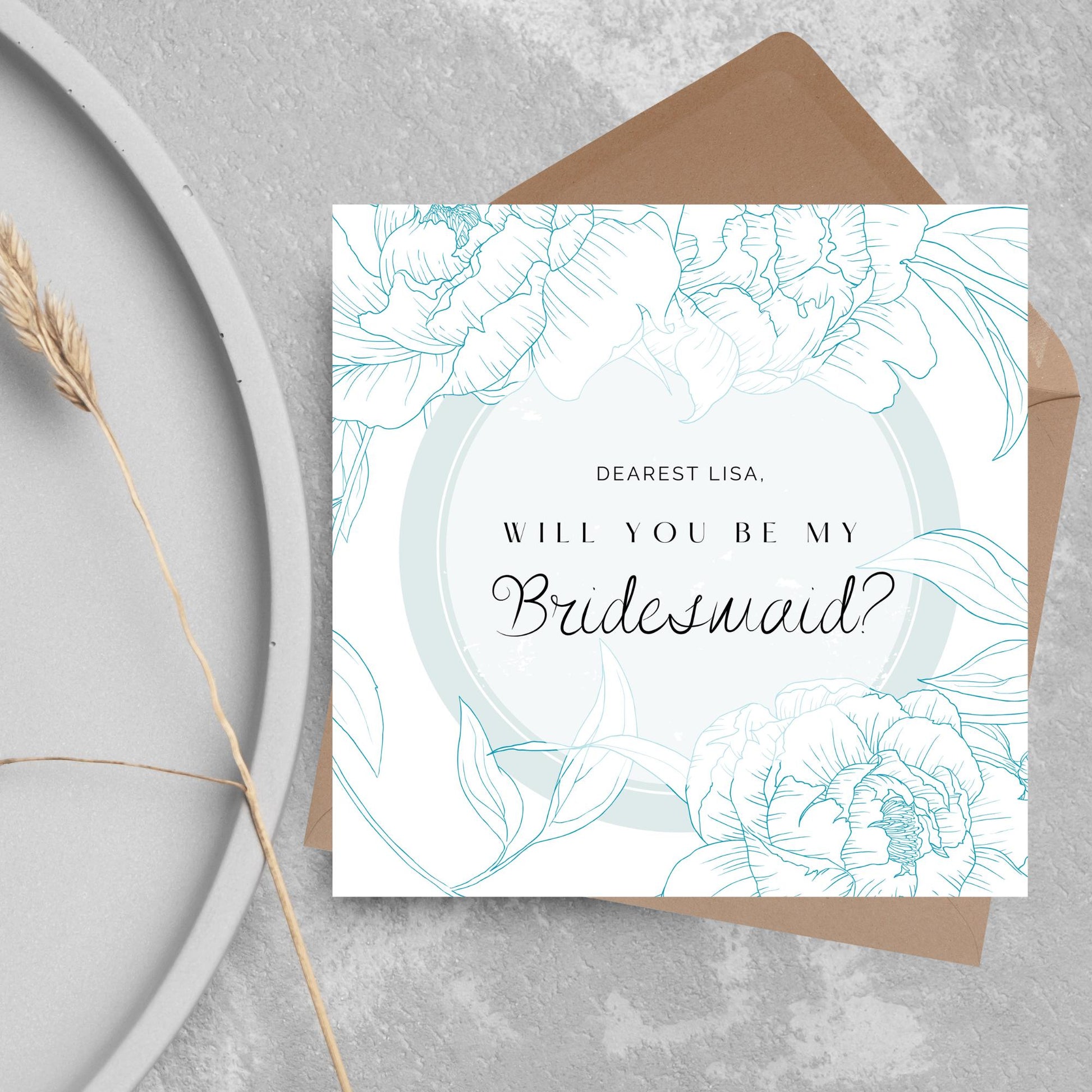 Personalised Bridesmaid Card, Will You Be My Bridesmaid? Maid of Honour Card, Flower Girl Card, Card for Bridesmaid, Customised Card