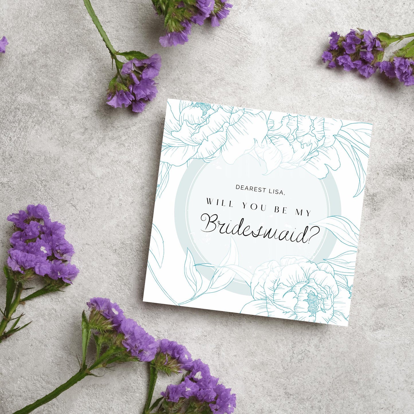 Personalised Bridesmaid Card, Will You Be My Bridesmaid? Maid of Honour Card, Flower Girl Card, Card for Bridesmaid, Customised Card