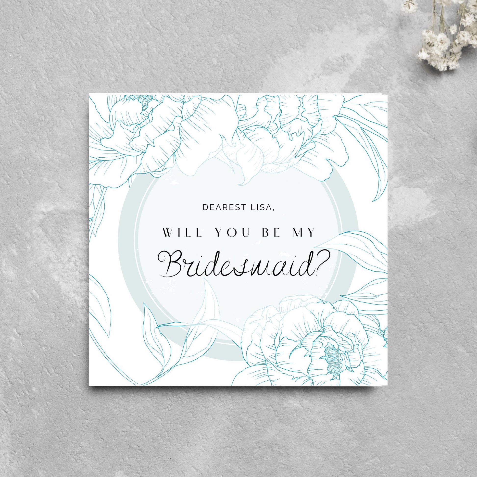 Personalised Bridesmaid Card, Will You Be My Bridesmaid? Maid of Honour Card, Flower Girl Card, Card for Bridesmaid, Customised Card