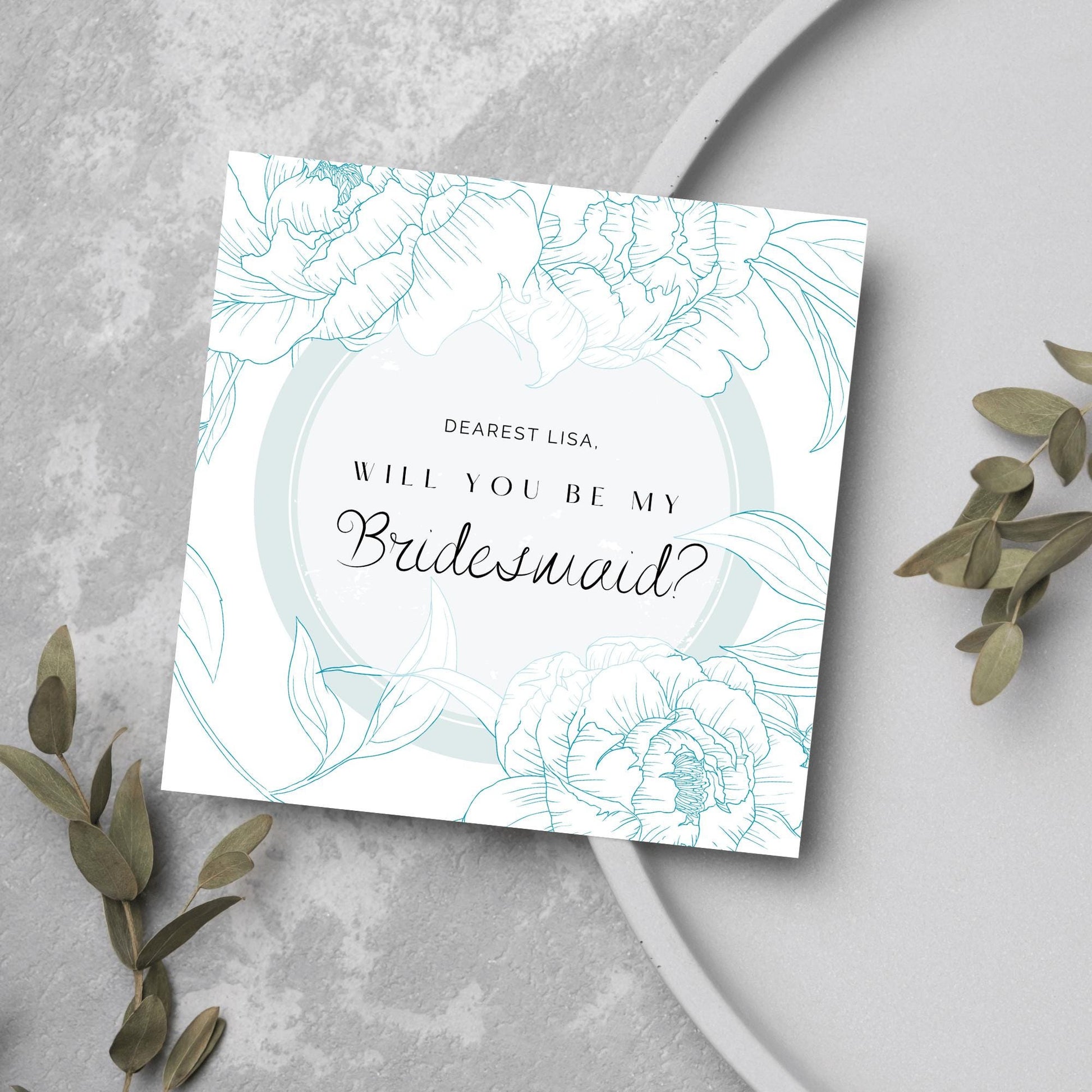 Personalised Bridesmaid Card, Will You Be My Bridesmaid? Maid of Honour Card, Flower Girl Card, Card for Bridesmaid, Customised Card