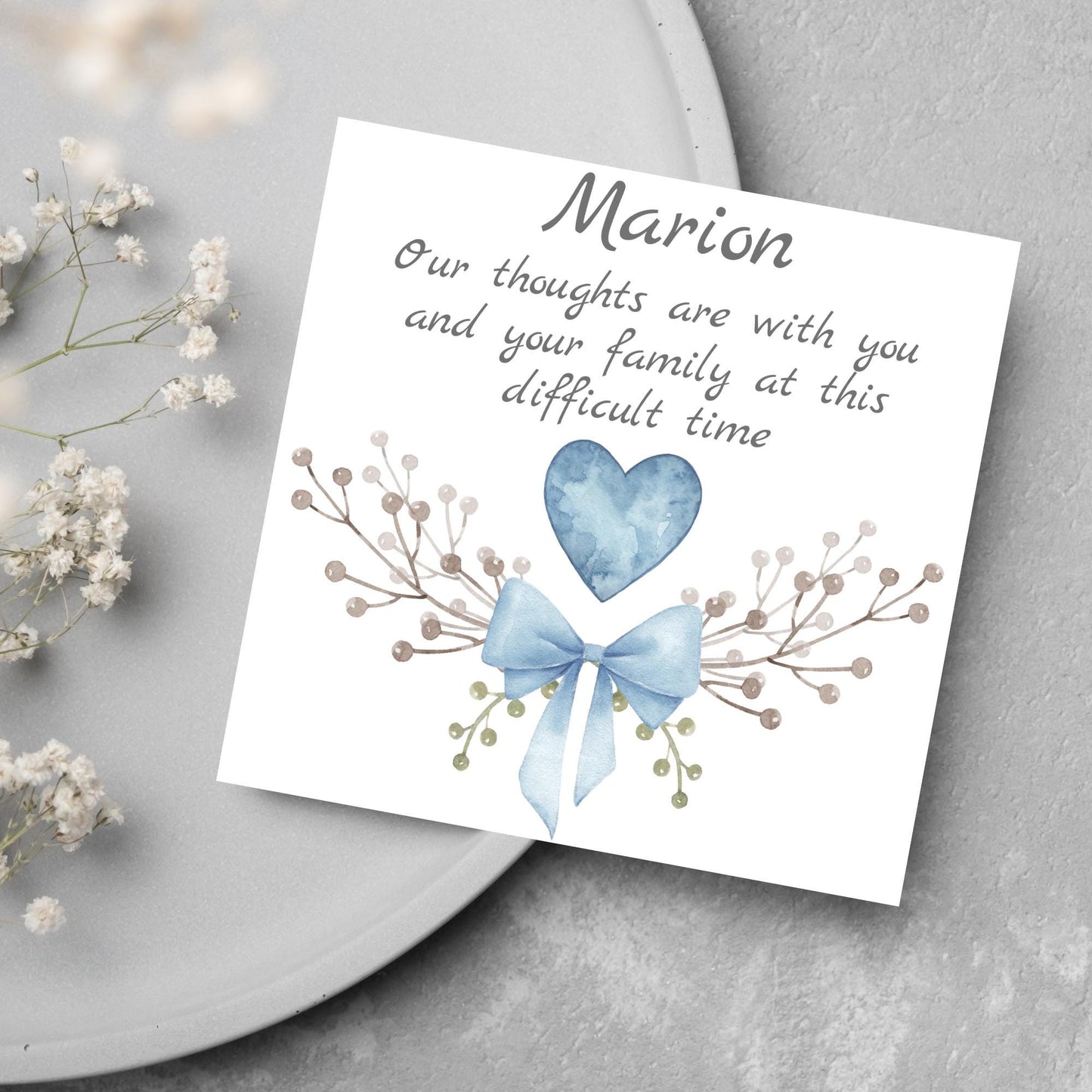 Personalised Sorry for Your Loss Card, Bereavement Card, Sympathy Card, Card for Loss, Rest in Peace, Funeral Card, Condolences Card,