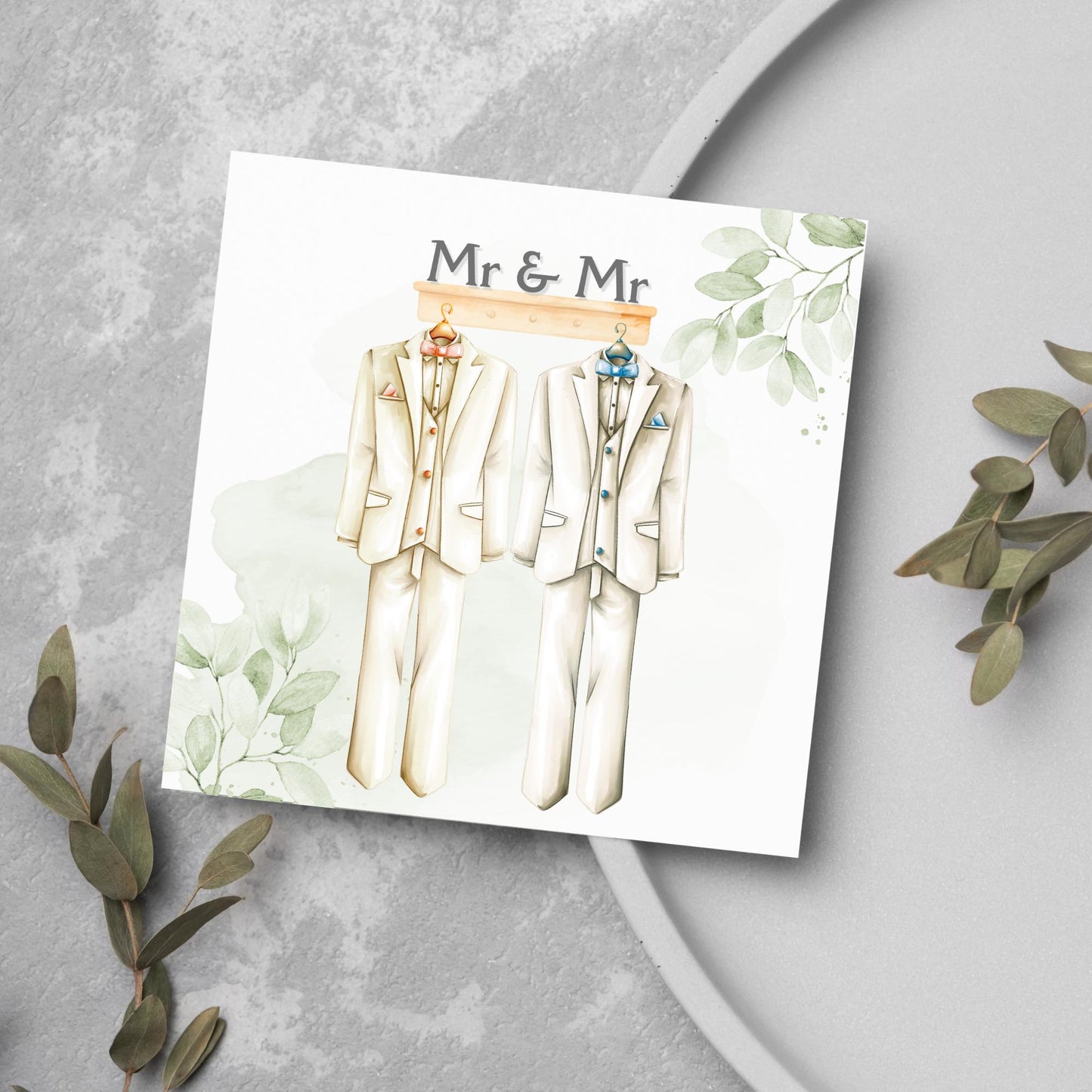 Mr and Mr Wedding Card, Gay Wedding Celebration Card, LGBTQ+ Wedding Day Card, Pride Wedding, Gay Marriage Card, Just Married, Gay Couple