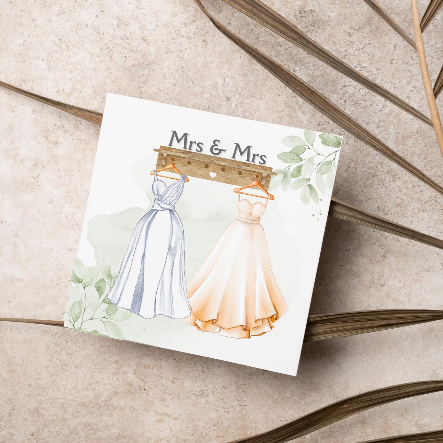 Mrs and Mrs Wedding Card, Gay Wedding Celebration Card, LGBTQ+ Wedding Day Card, Pride Wedding, Gay Marriage Card, Just Married, Gay Couple