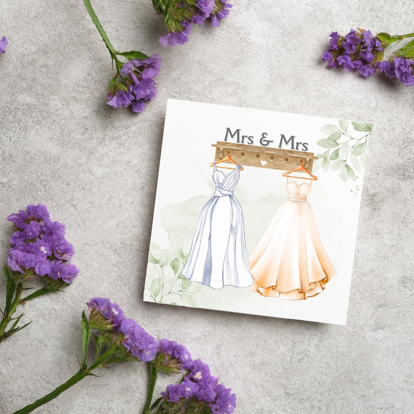 Mrs and Mrs Wedding Card, Gay Wedding Celebration Card, LGBTQ+ Wedding Day Card, Pride Wedding, Gay Marriage Card, Just Married, Gay Couple