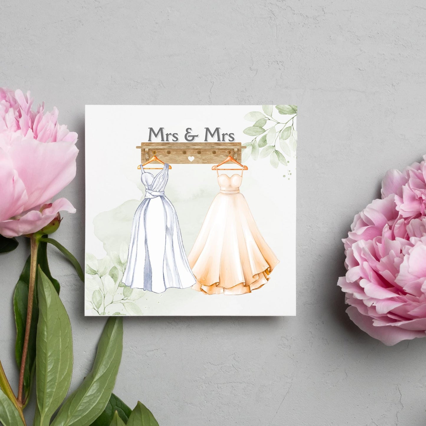 Mrs and Mrs Wedding Card, Gay Wedding Celebration Card, LGBTQ+ Wedding Day Card, Pride Wedding, Gay Marriage Card, Just Married, Gay Couple