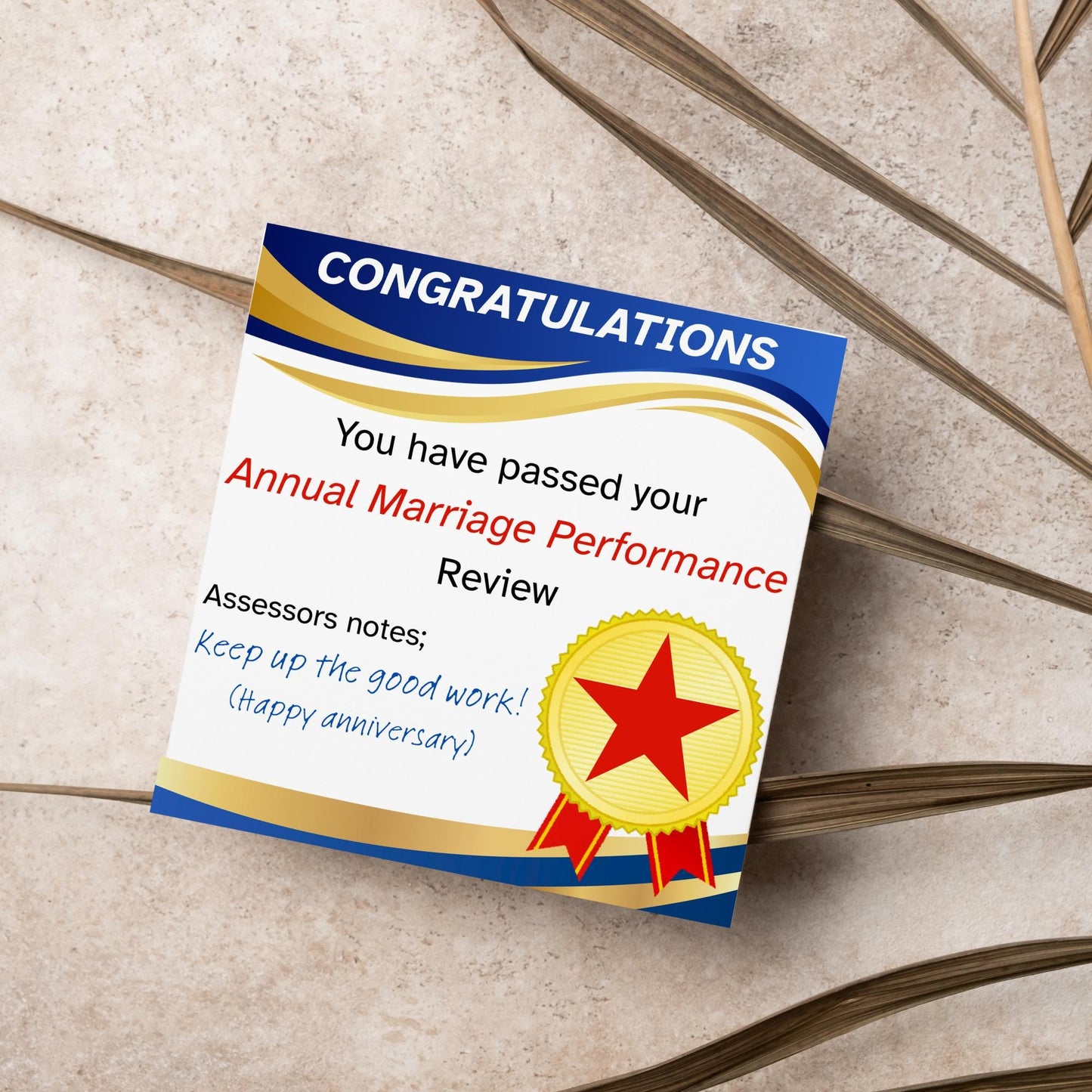 Funny Anniversary Card, Wedding Anniversary, Wedding Certificate, Card for Husband, Congratulations Card, Anniversary Card for Office Worker