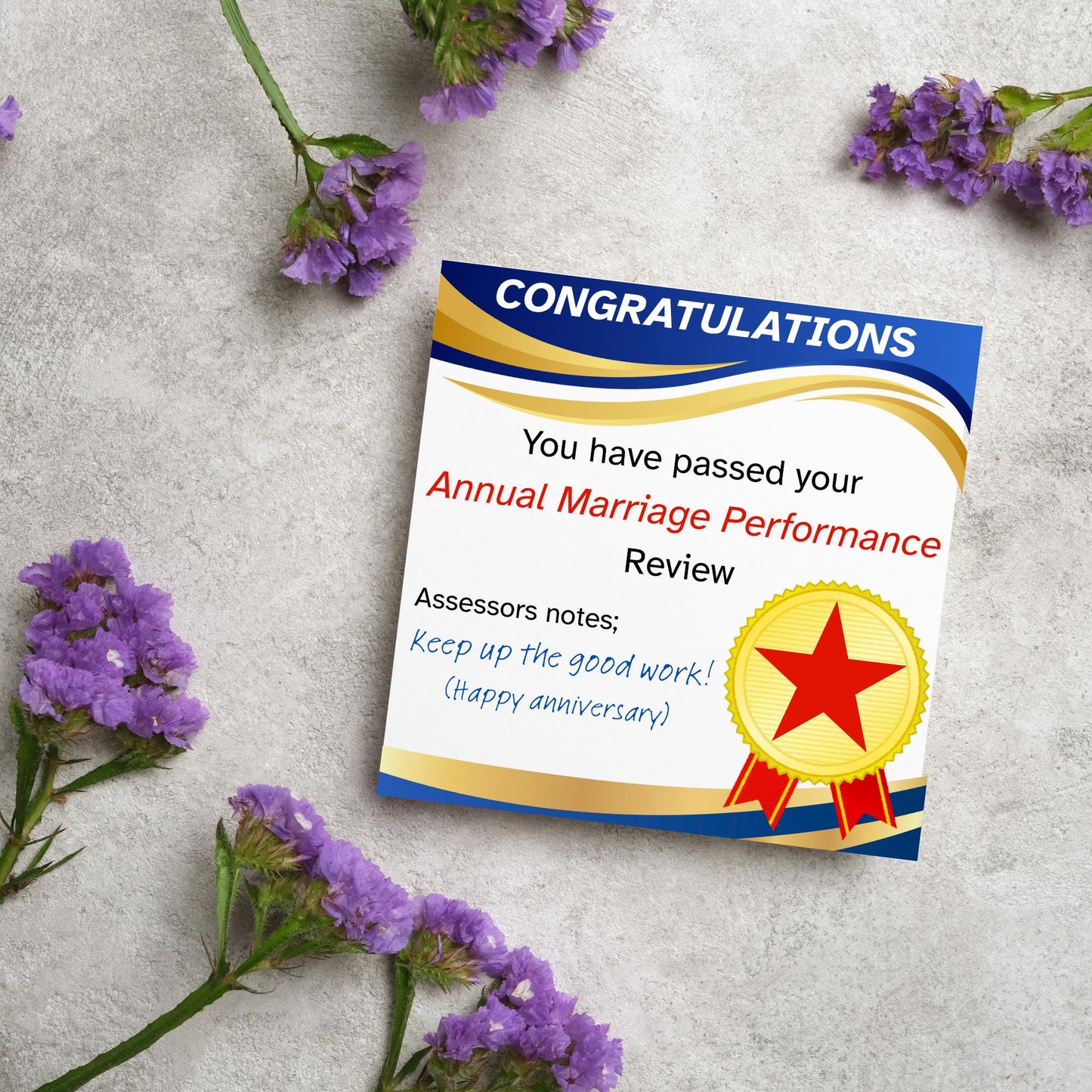 Funny Anniversary Card, Wedding Anniversary, Wedding Certificate, Card for Husband, Congratulations Card, Anniversary Card for Office Worker