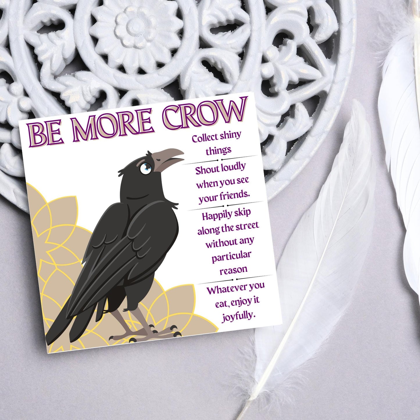 Crow Lover Card, Funny Corvid Card, Gothic Card, Goth Birthday Card, Friendship Card, Alternative Birthday Card, Any Occasion Card