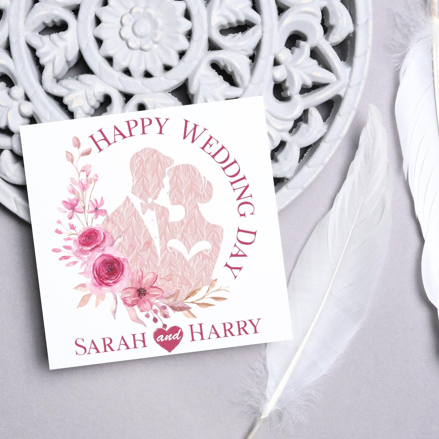 Personalised Wedding Congratulations Card, Wedding Day Card, Card for Couple, Customised Wedding Card, Custom Name Card, Wedding Gift